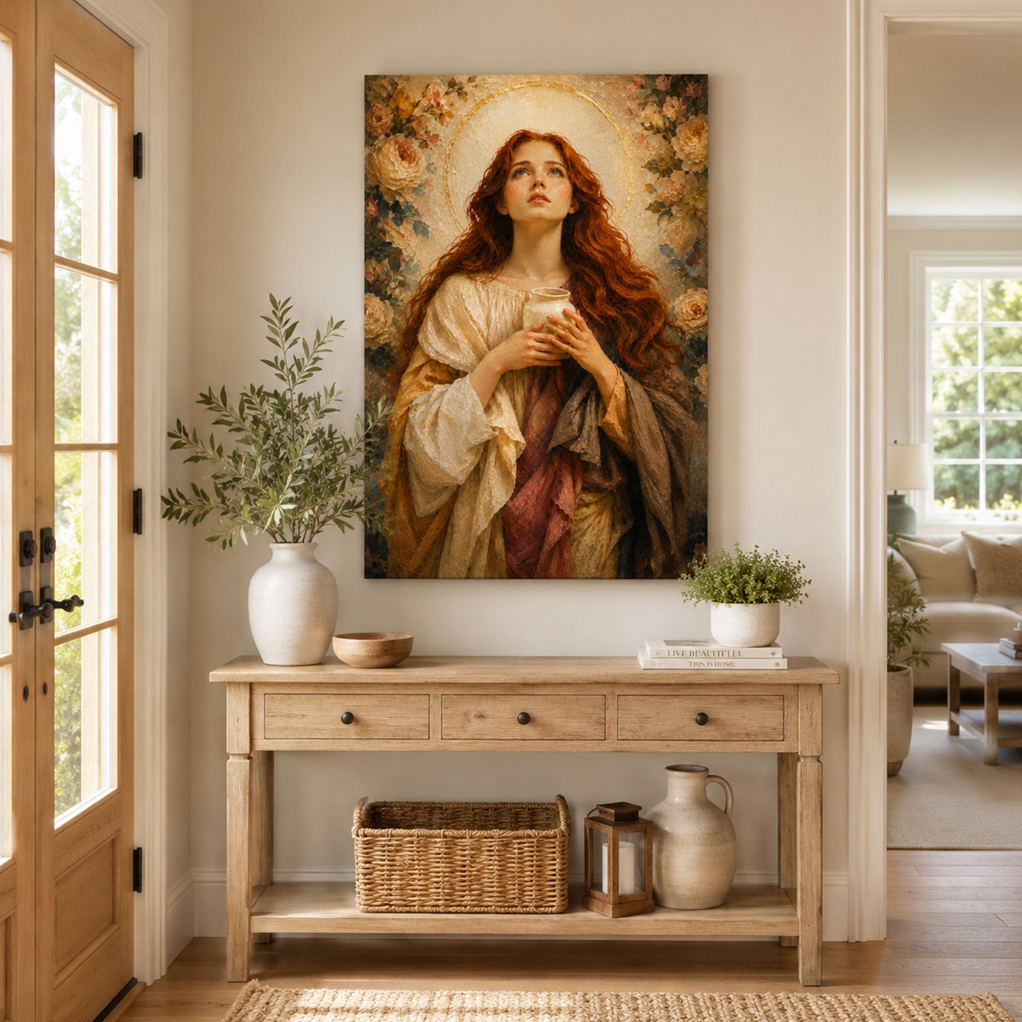 Saint Mary Magdalene Canvas Print, Soft Catholic Faith Decor