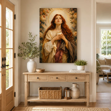 Saint Mary Magdalene Canvas Print, Soft Catholic Faith Decor