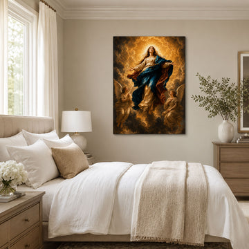 Assumption of Virgin Mary Canvas Print, Catholic Home Decor