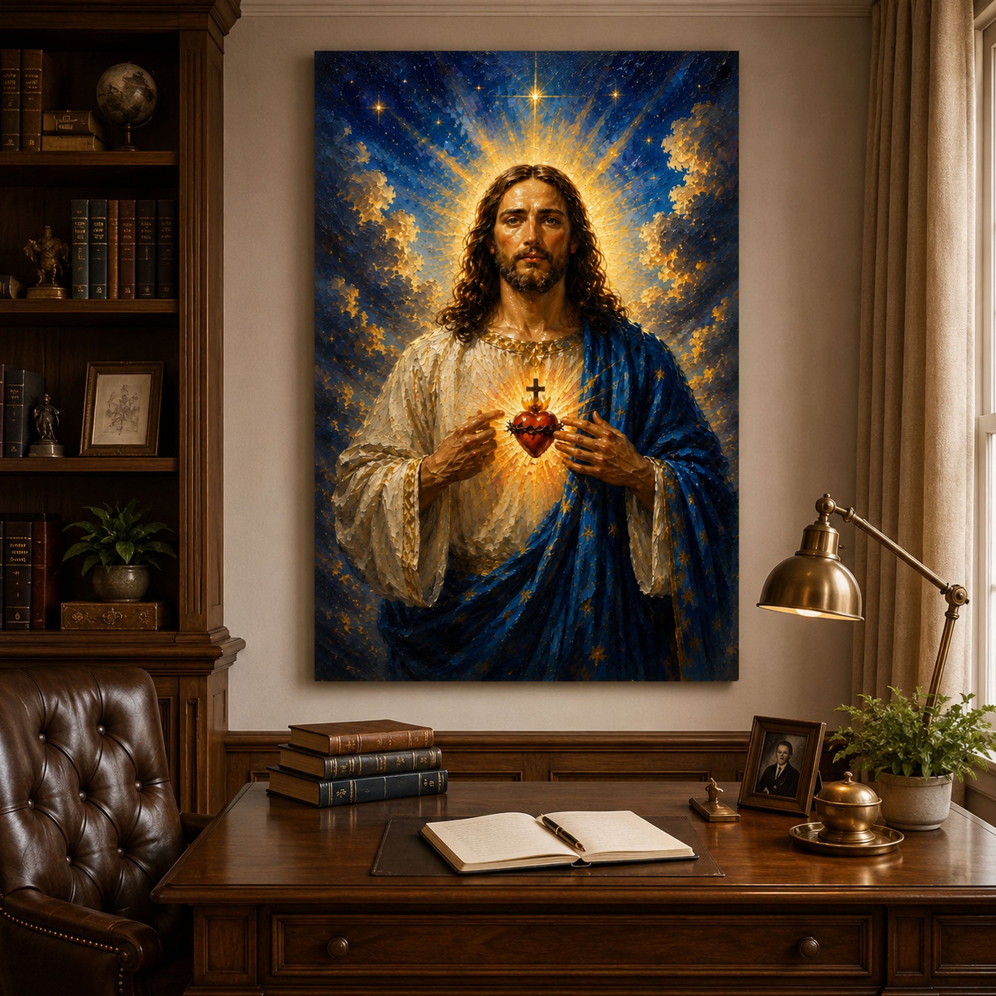 Sacred Heart of Jesus Canvas Print, Catholic Christian Wall Art, Radiant Faith Home Decor