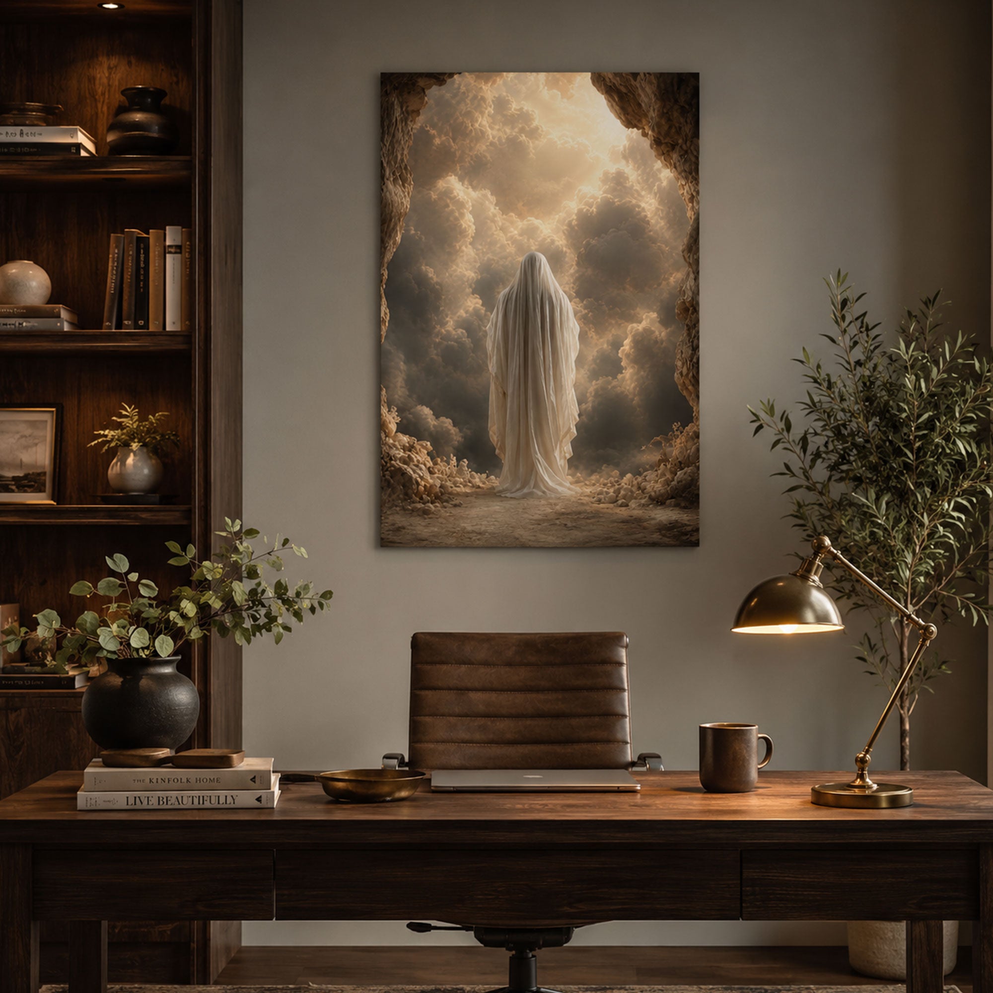Risen Christ Empty Tomb Canvas Print, Resurrection Jesus Christian Wall Art, Faith Home Decor Gift