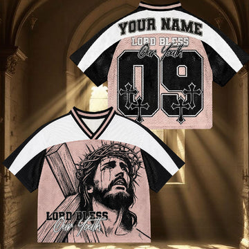 Personalized Lord Bless Our Faith Mesh Jersey, Custom Name and Number Christian Apparel