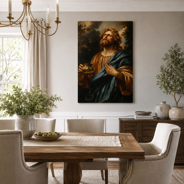 Saint John the Evangelist with Chalice Canvas Print, Catholic Apostle Art