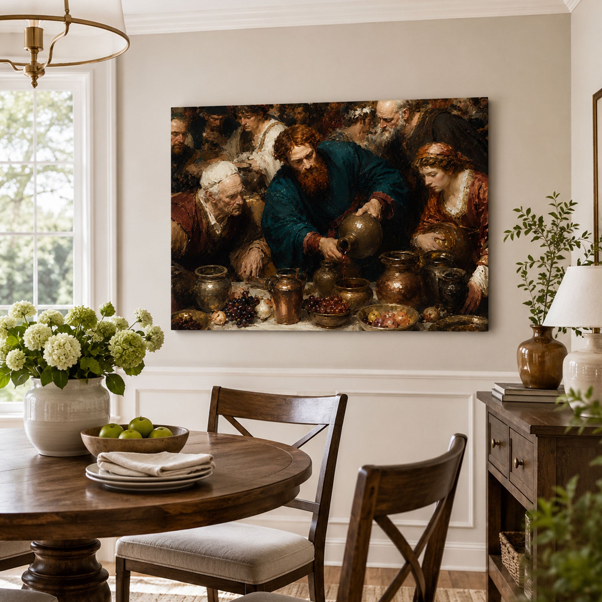 Wedding at Cana Miracle Canvas Print, Christian Home Decor
