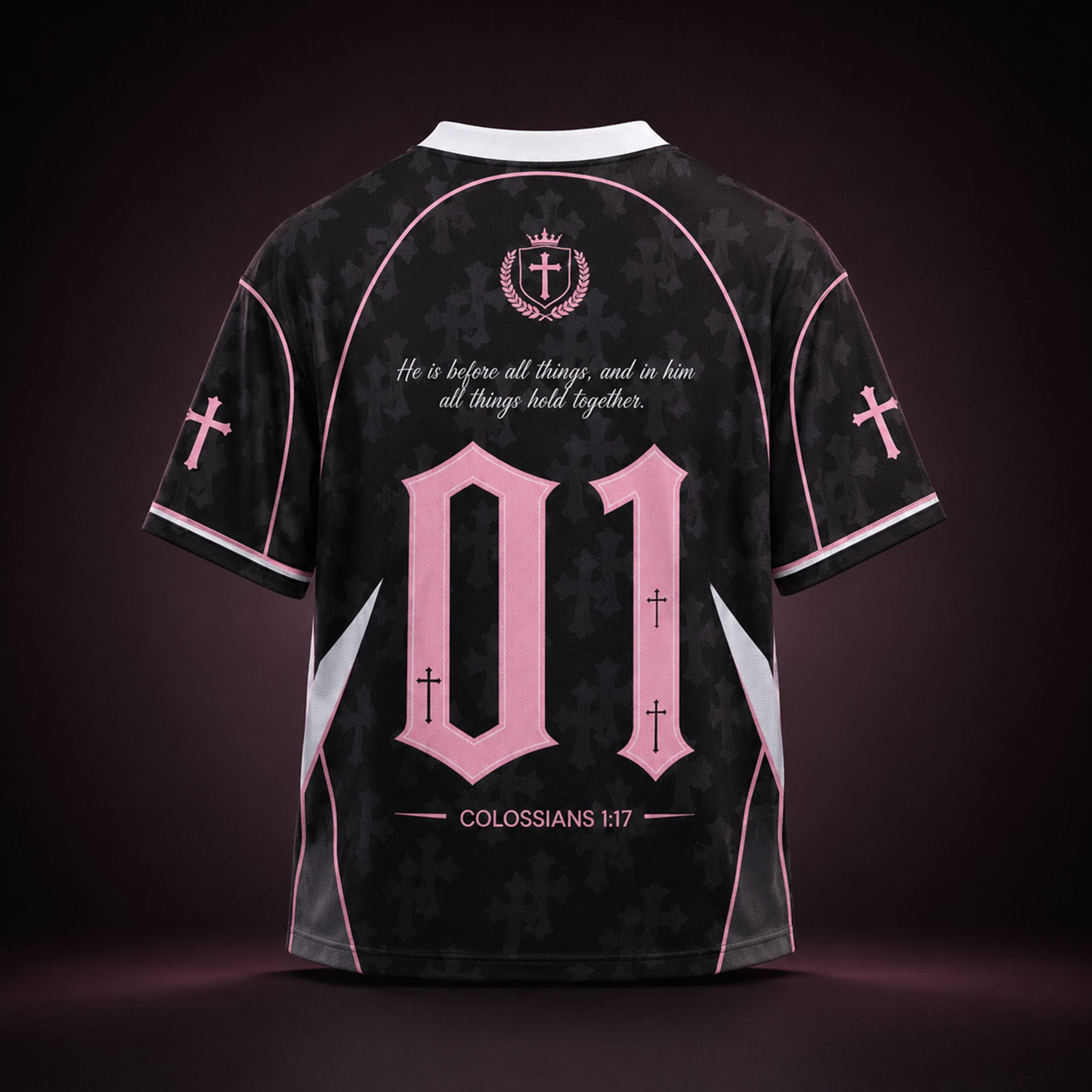Christ Is King No. 01 Mesh Jersey, Colossians 1:17 Christian Apparel