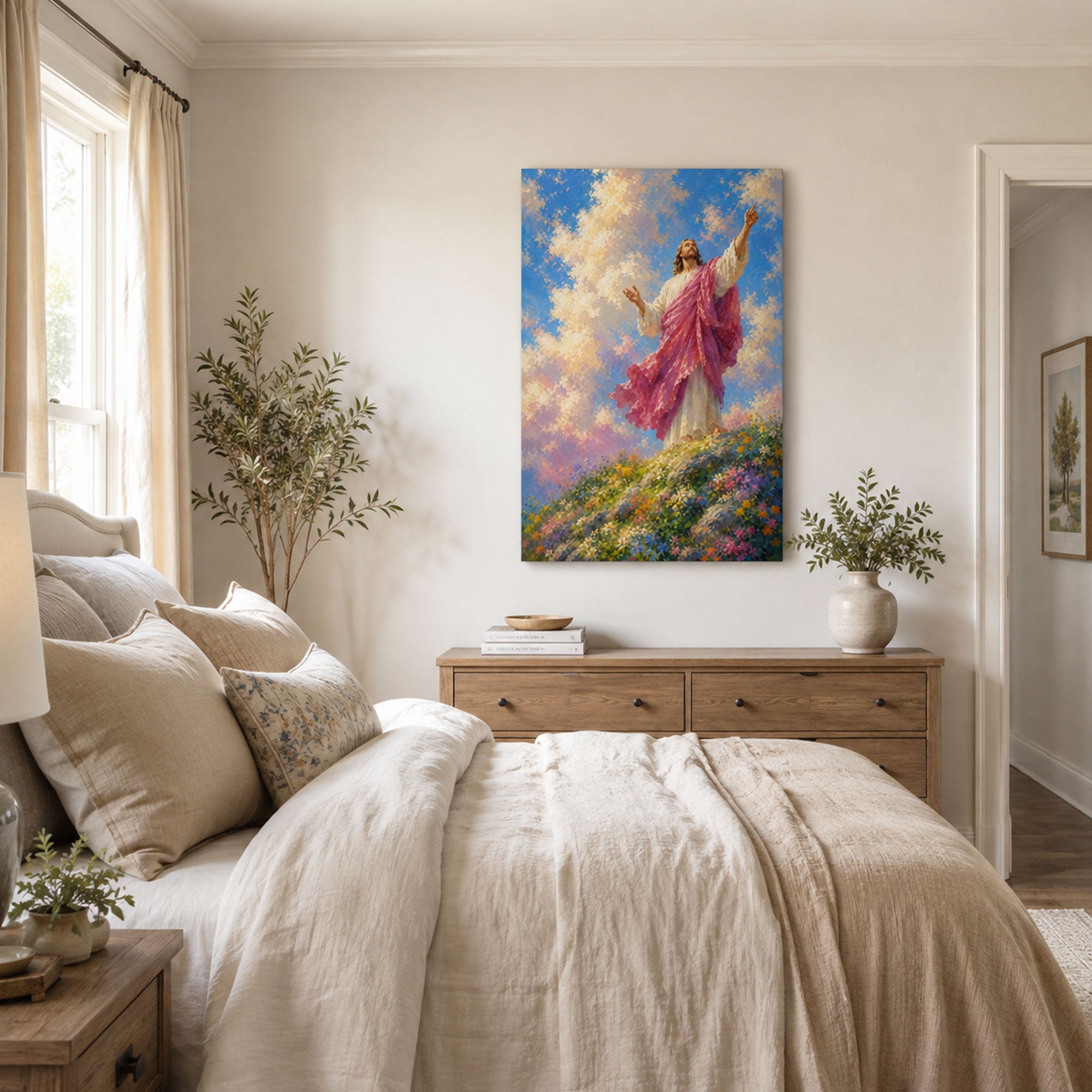 Risen Jesus in Glory Canvas Print, Christian Wall Decor, Faith Gift for Home