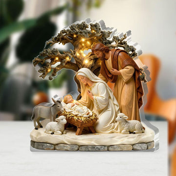 The Light of Bethlehem Custom Shaped Acrylic Plaque, Christian Nativity Gift, Christmas Faith Decor, Single-Sided 2D Flat Display