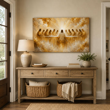 Last Supper Canvas Print, Jesus and Apostles Christian Wall Art for Home Decor