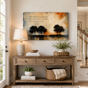 Isaiah 26:3 Perfect Peace Canvas Print, Christian Home Decor