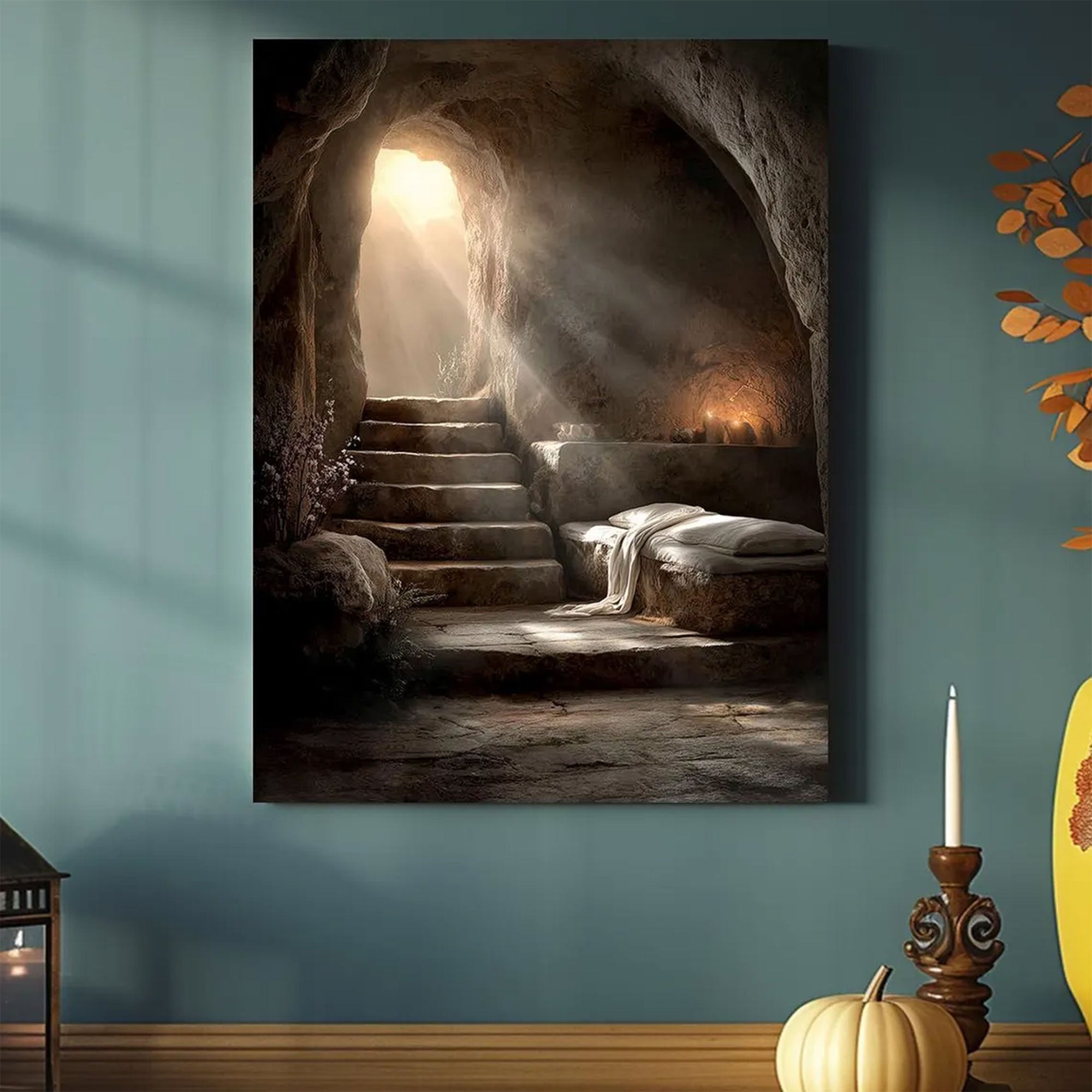 Empty Tomb Easter Canvas, Christian Wall Art, Resurrection Faith Home Decor
