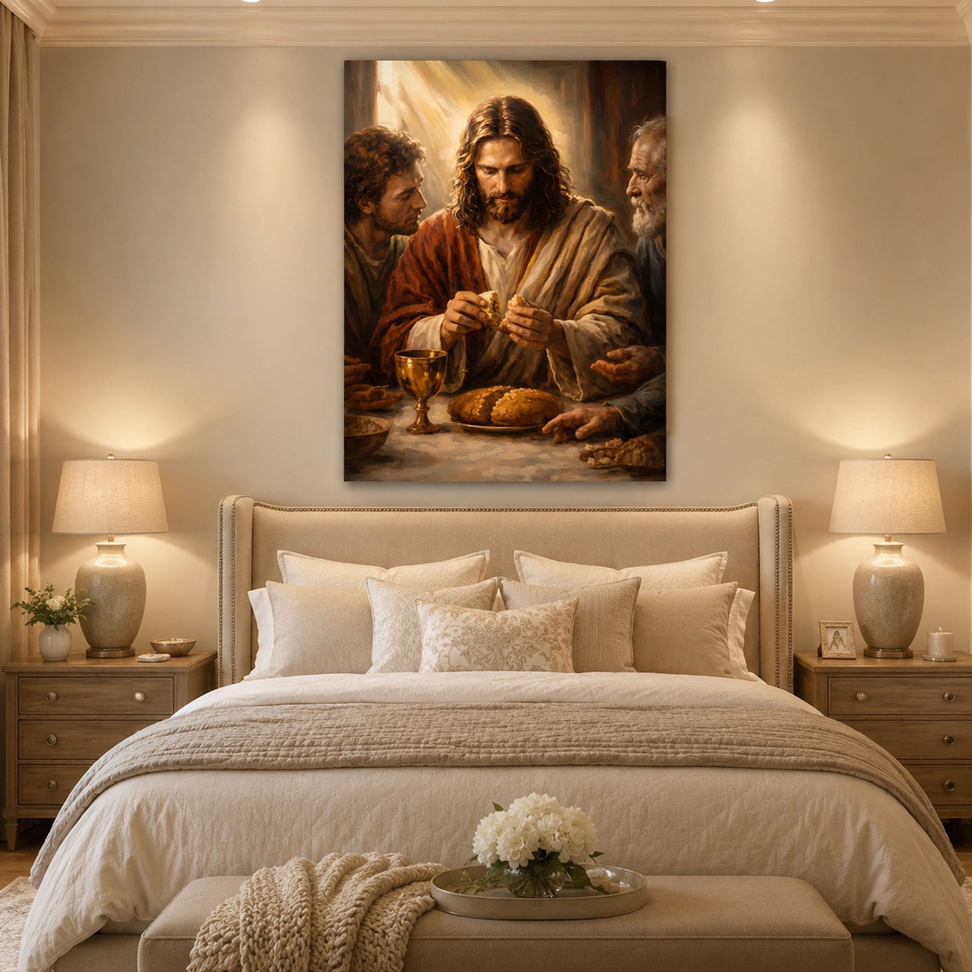 The Last Supper Canvas Print Jesus and Apostles Christian Wall Decor Religious Faith Home Art