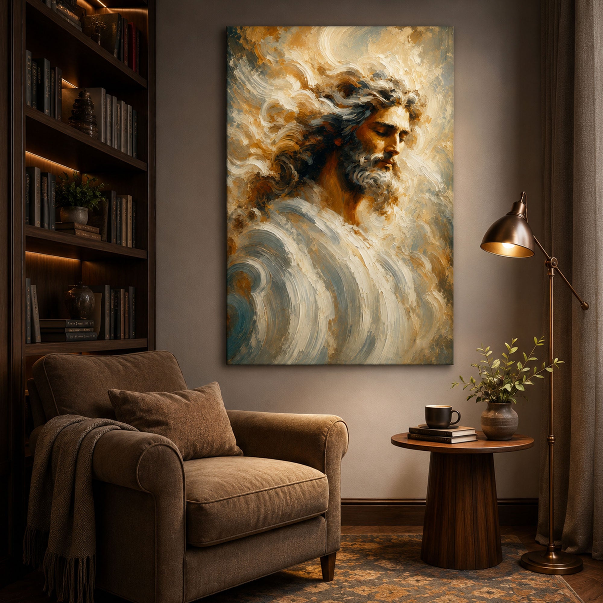 Heavenly Father Canvas Print, God the Father Christian Wall Art, Faith Home Decor