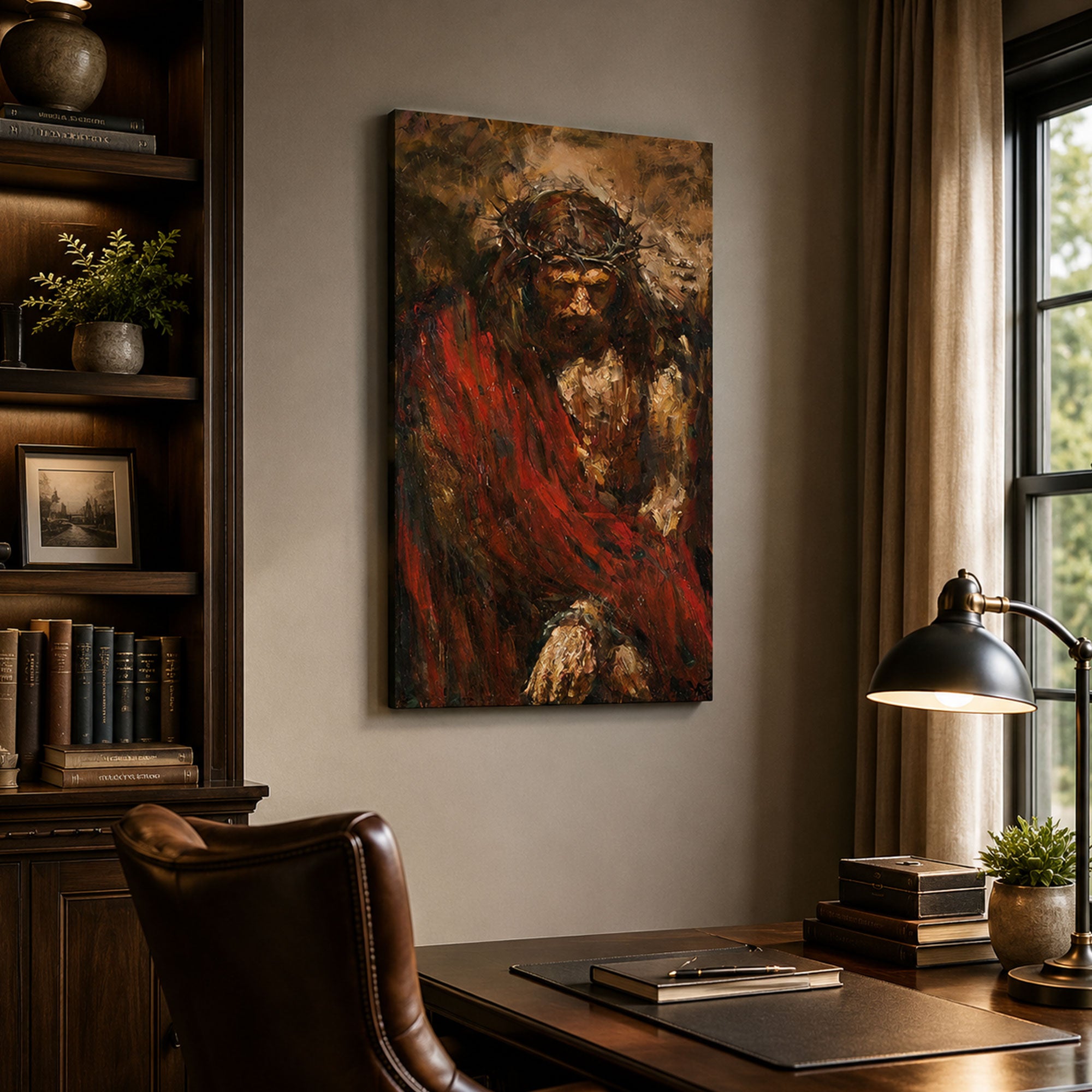 Jesus Crown of Thorns Canvas Print, Passion of Christ Christian Wall Art, Faith Home Decor Gift