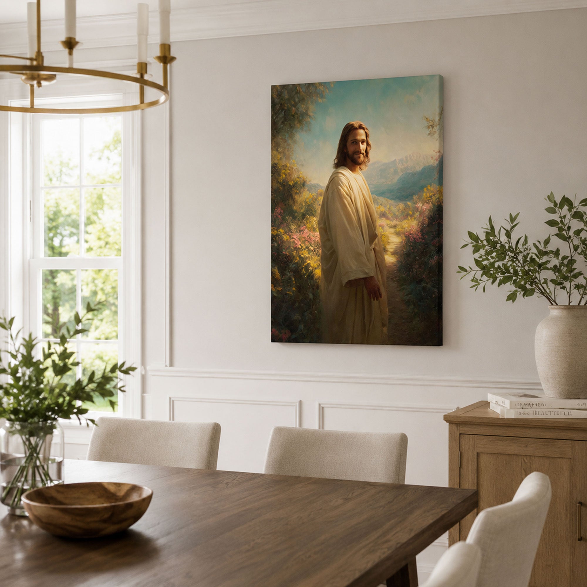 Follow Me Jesus Canvas Print, Walking with Christ Christian Wall Decor, Faith Journey Gift