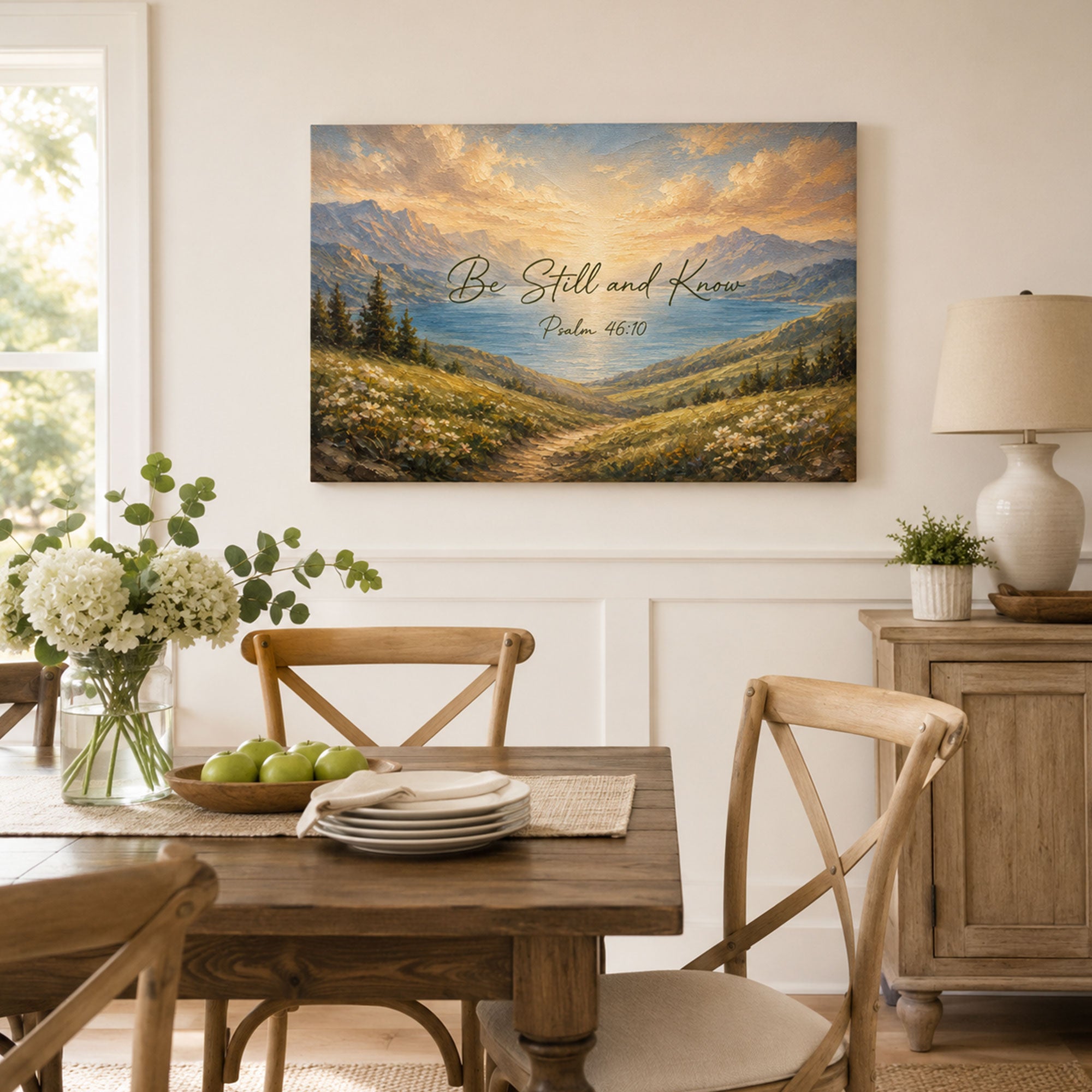 Psalm 46:10 Be Still and Know Canvas Print, Christian Home Decor