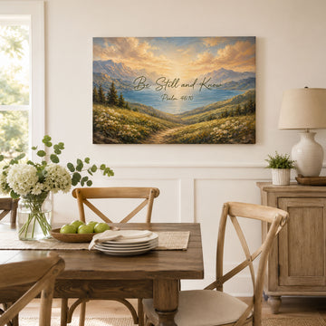 Psalm 46:10 Be Still and Know Canvas Print, Christian Home Decor