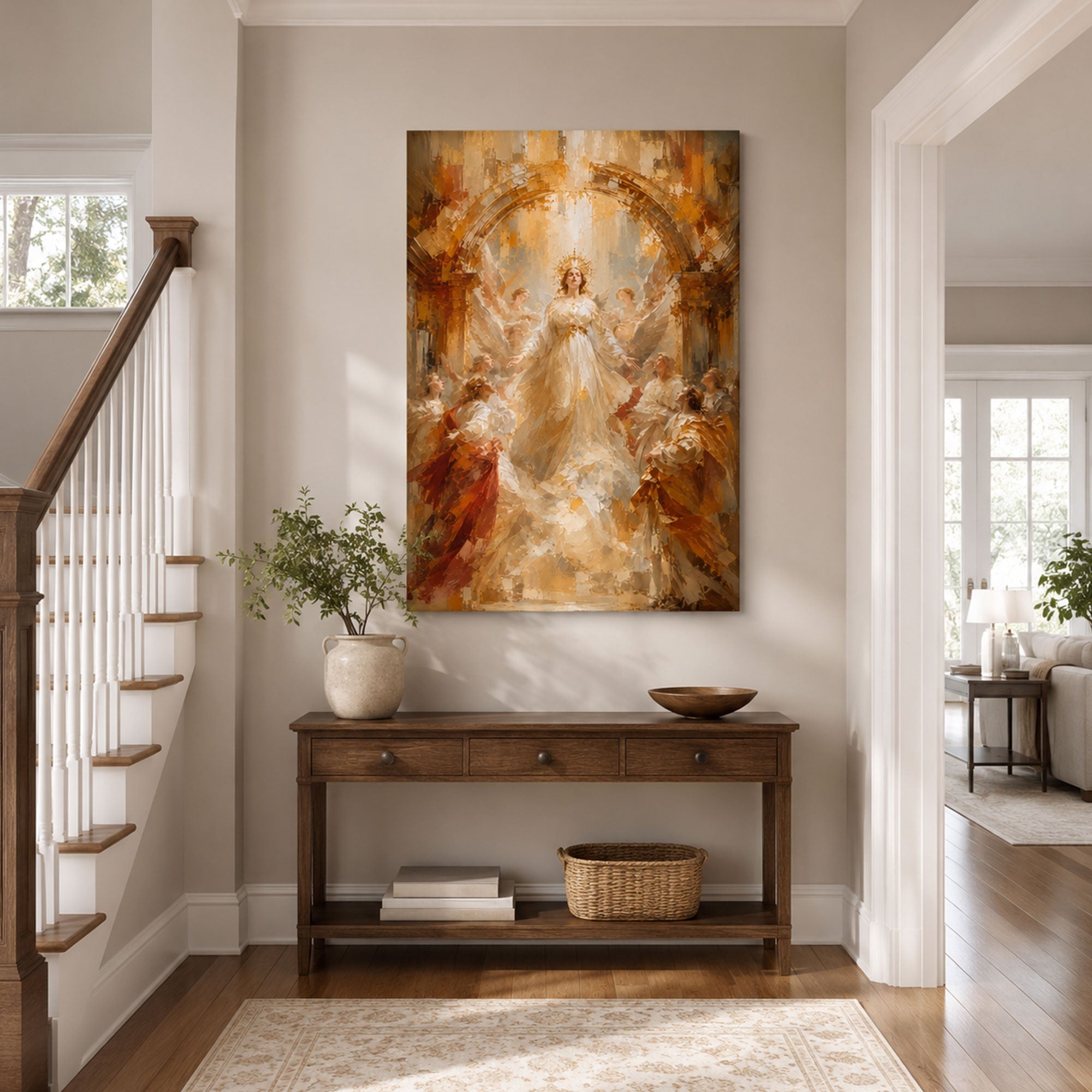 Assumption of Virgin Mary Canvas Print, Catholic Home Decor