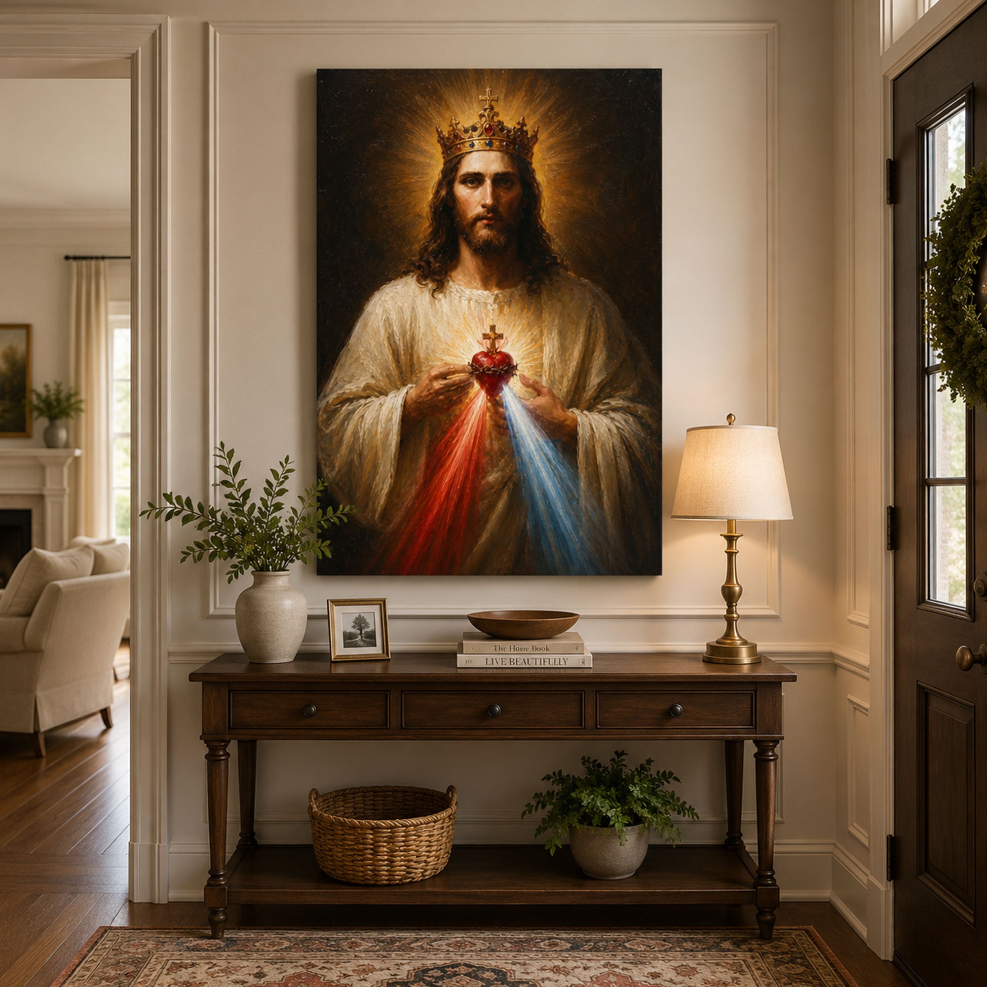 Divine Mercy Jesus Canvas Print Christ the King Sacred Heart Christian Wall Art Faith Home Decor