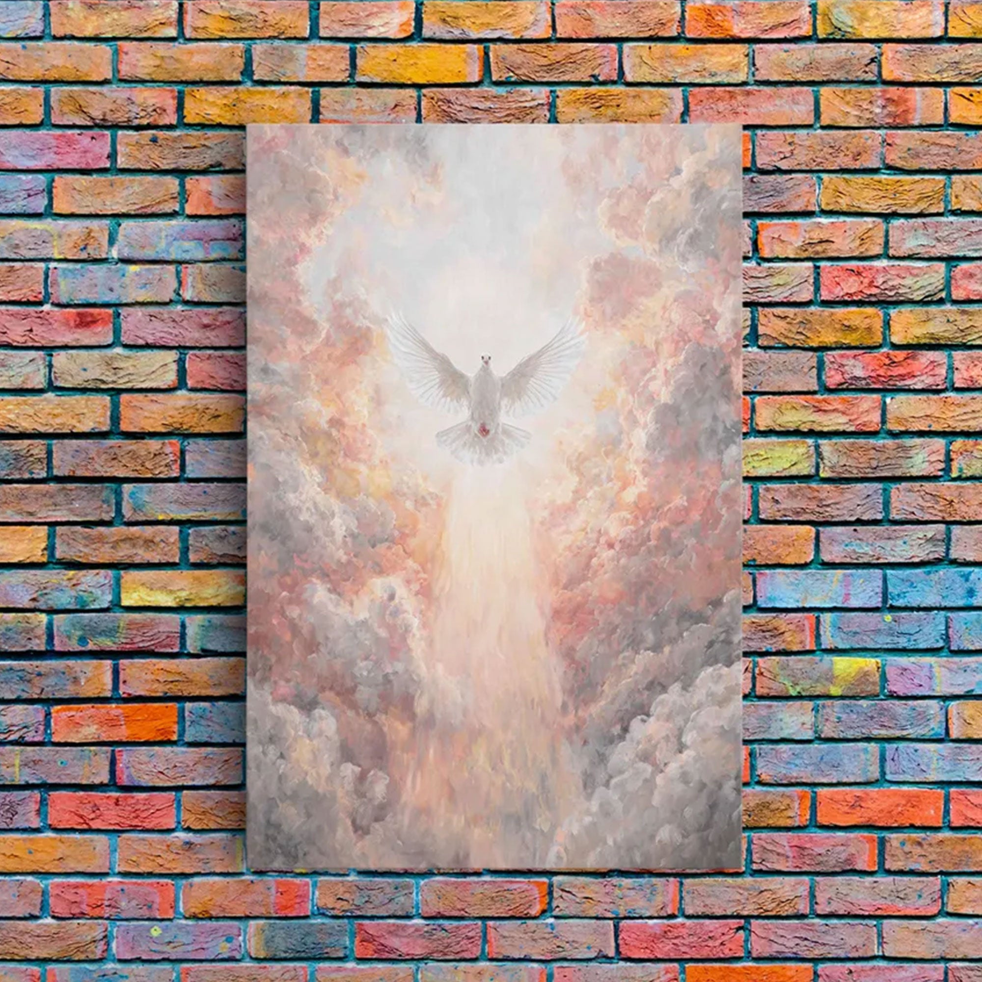 Ascension Glory Canvas Print, Heavenly Jesus Christian Wall Art, Large Spiritual Faith Decor for Home or Church