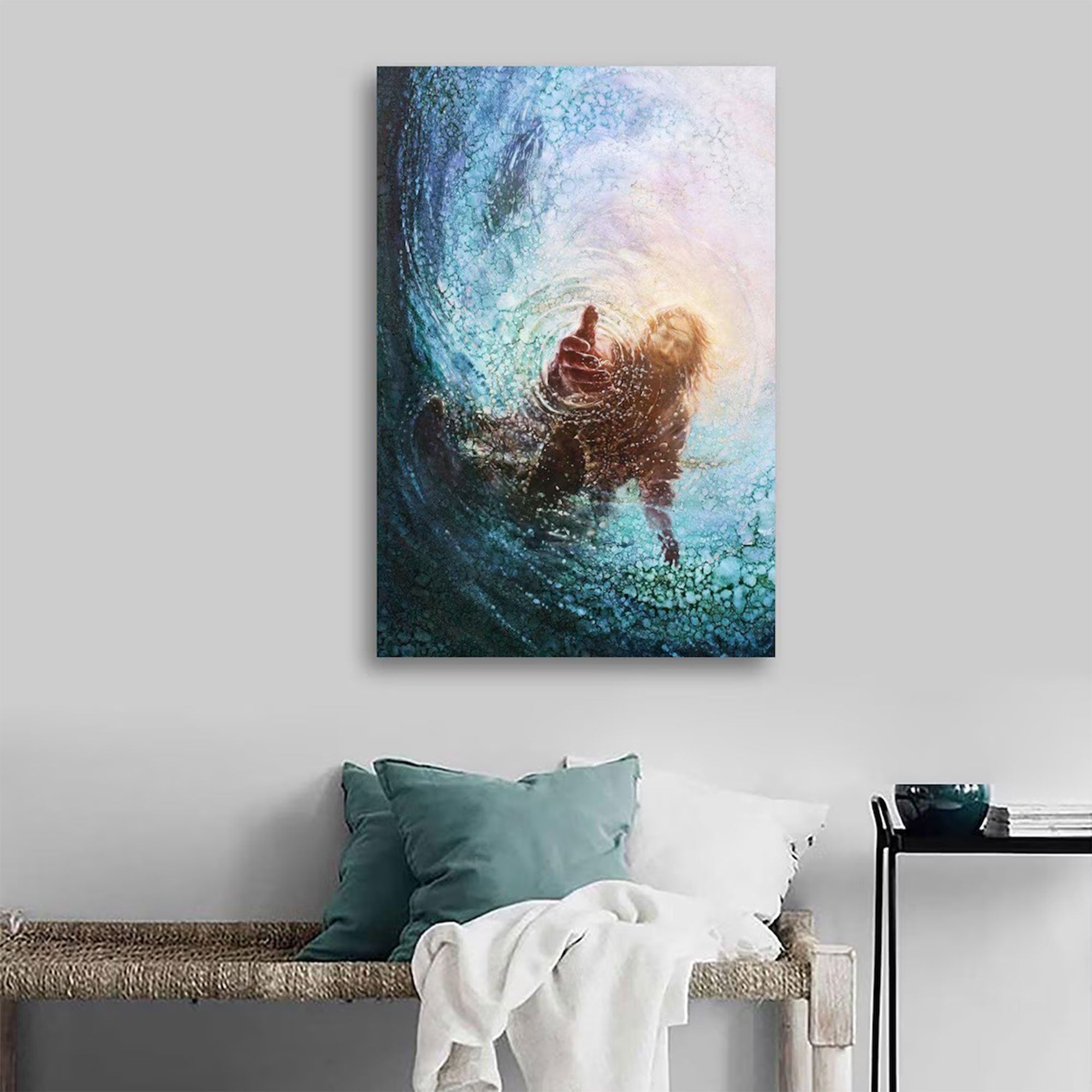 Jesus Christ Canvas Print, Hand of God Christian Wall Art, Faith Decor Gift