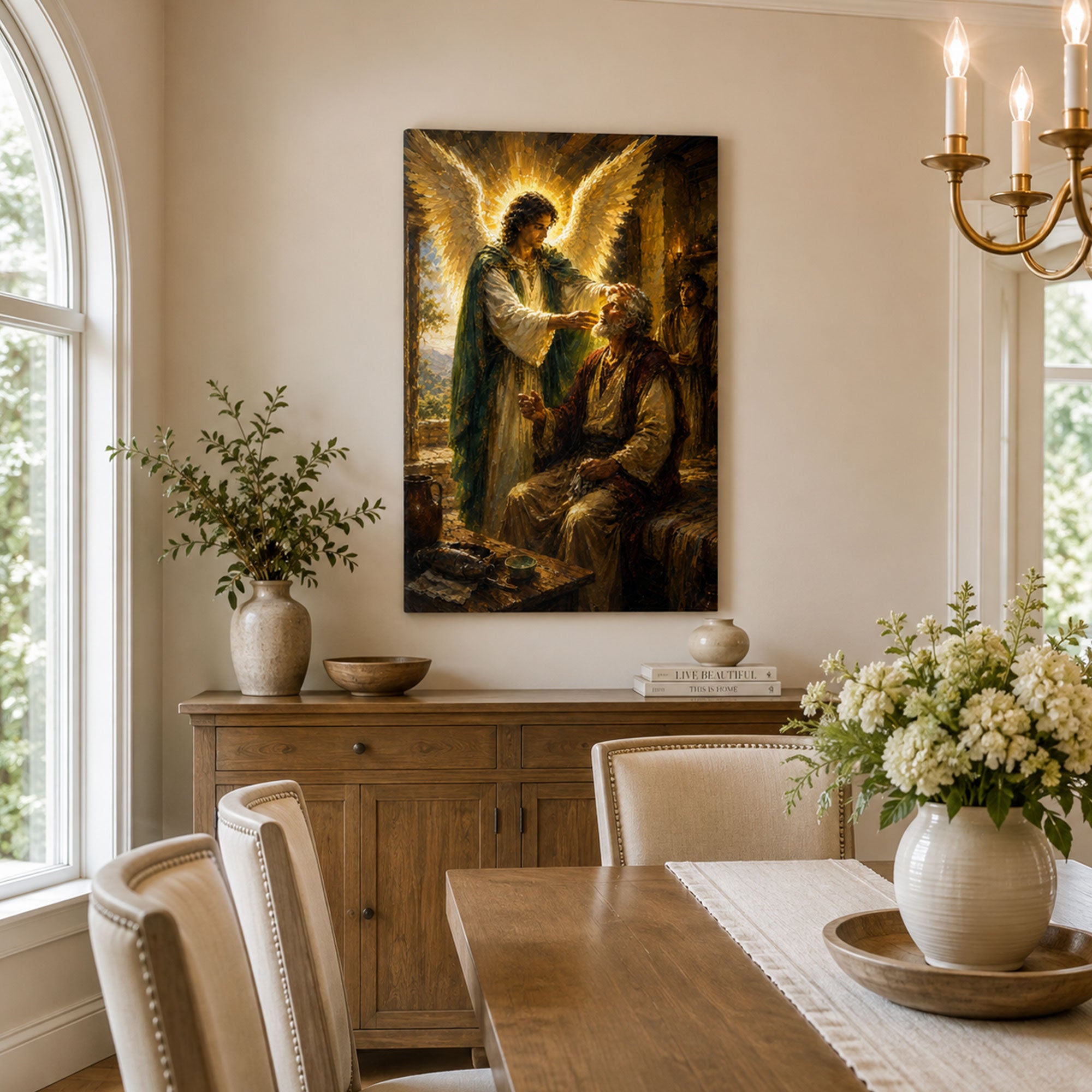 Archangel Raphael Healing Tobit Canvas Print, Catholic Wall Decor, Healing Faith Gift