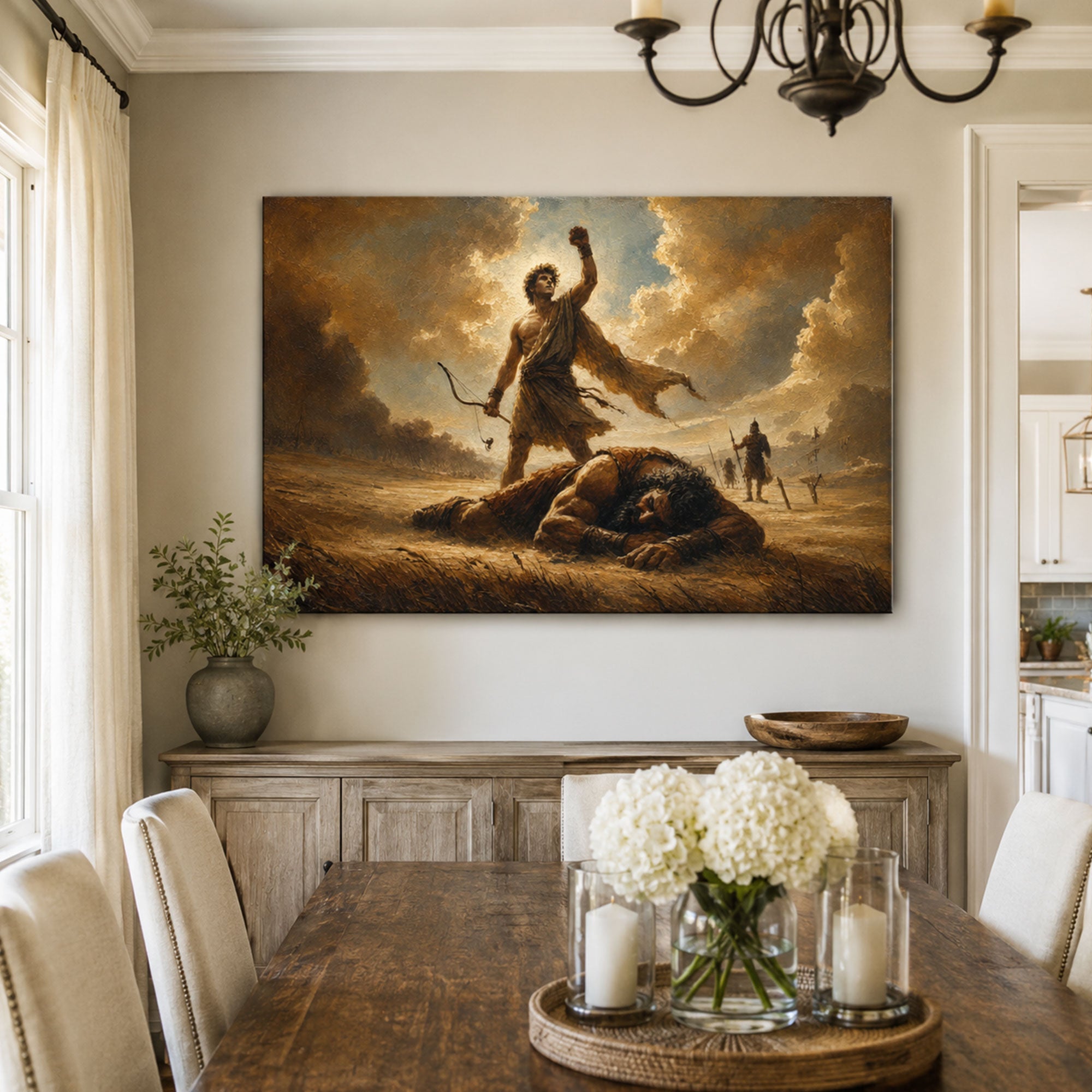 Faith Over Fear David Canvas Print, Christian Home Decor