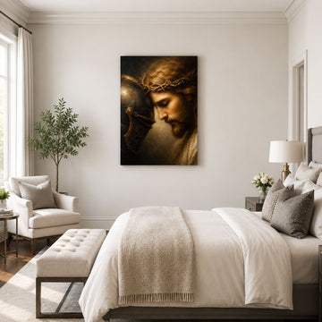 Jesus Crown of Thorns Canvas Print, Ecce Homo Christian Wall Decor, Catholic Faith Gift