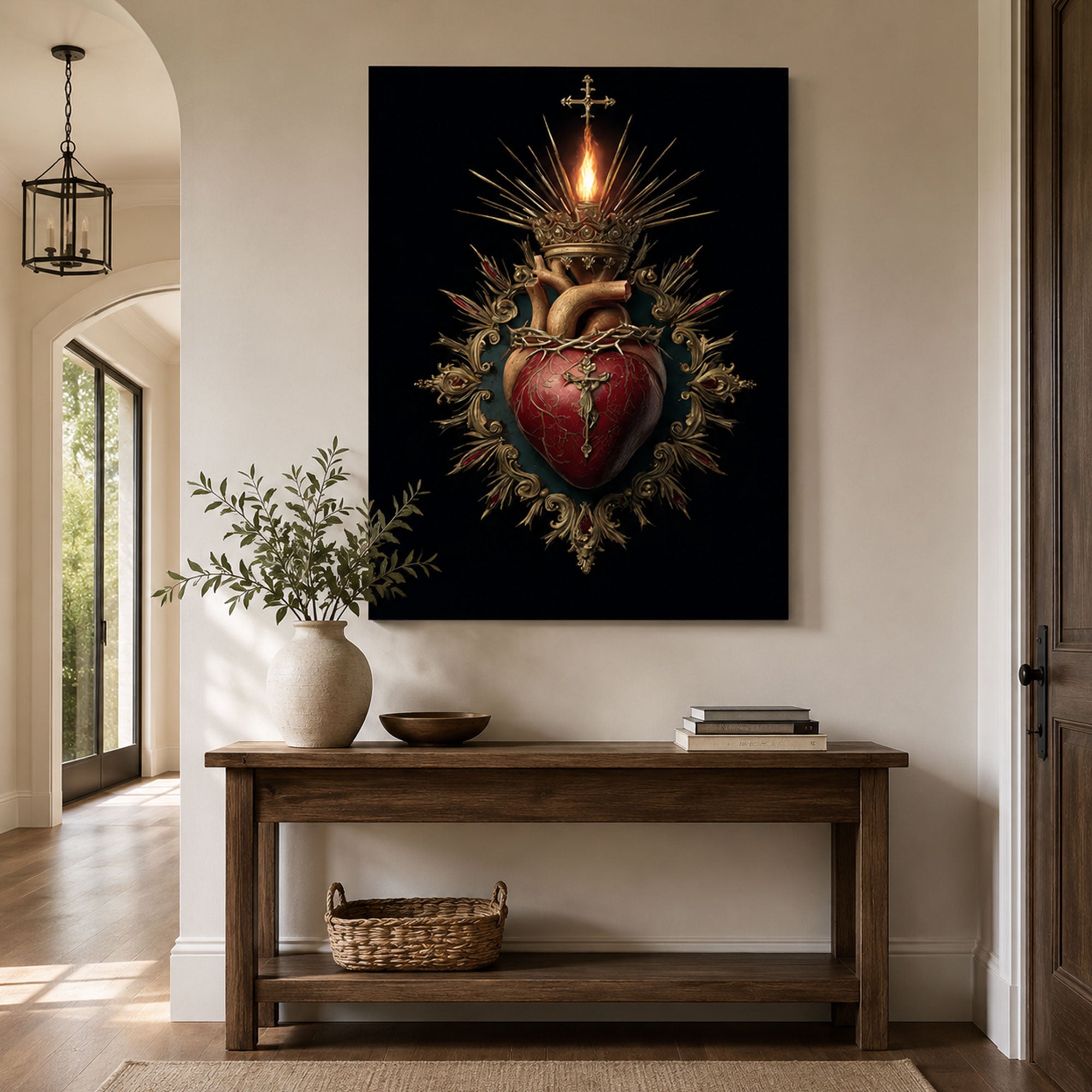 Sacred Heart of Jesus Canvas Print, Catholic Wall Art, Religious Home Decor, Christian Faith Gift