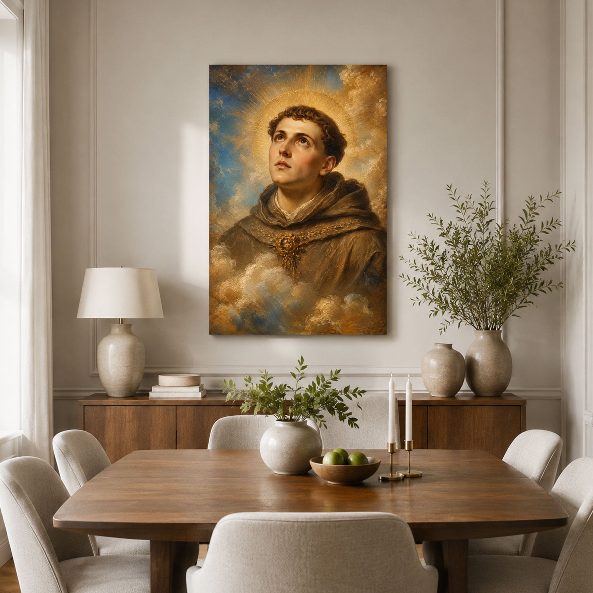 Saint Anthony of Padua Canvas Print, Franciscan Catholic Wall Decor, Christian Faith Gift