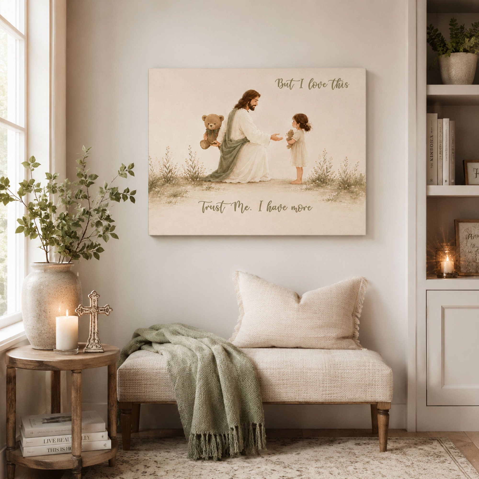 Jesus Trust Me I Have More Canvas Print, Christian Child Faith Decor