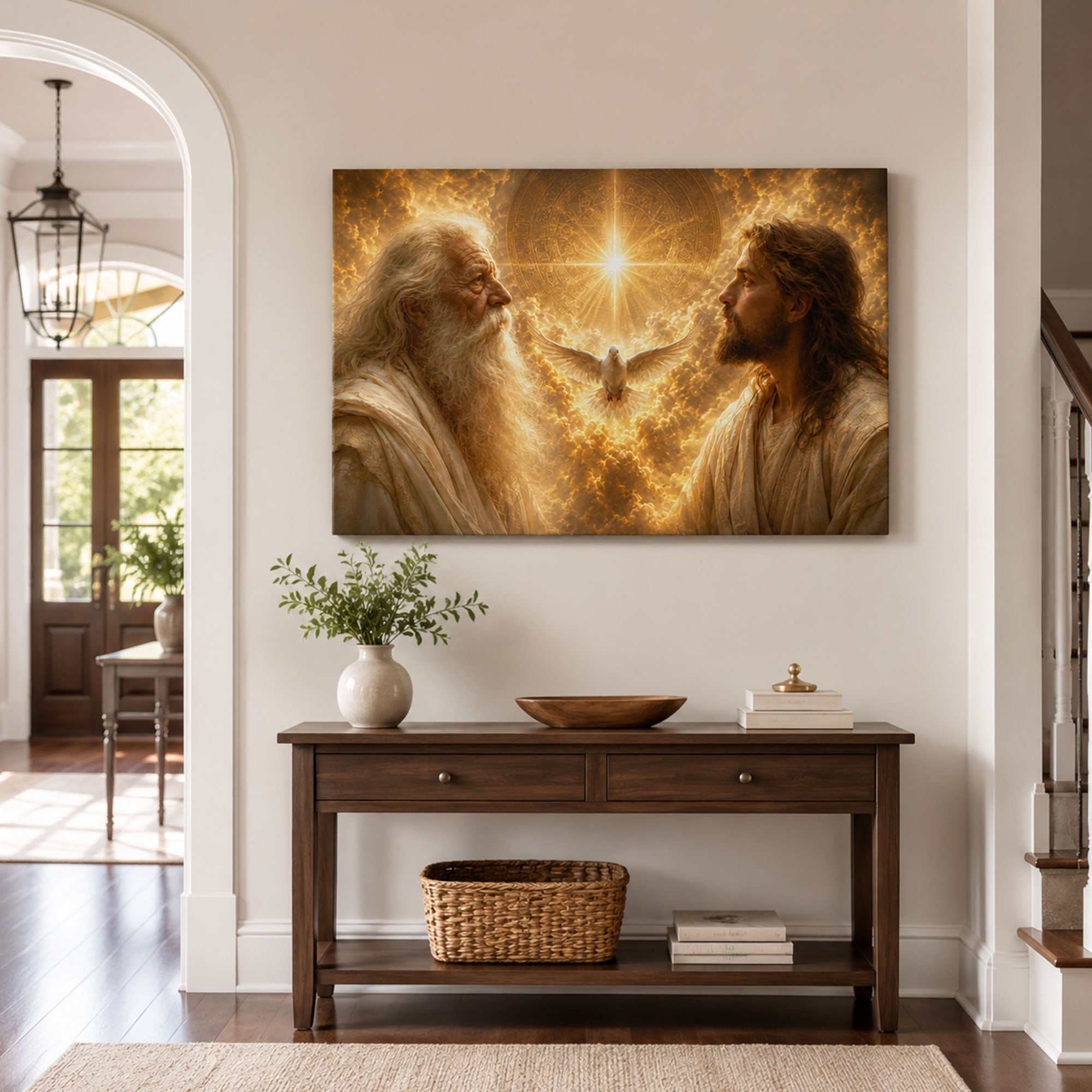 Holy Trinity Radiant Glory Canvas Print, Catholic Faith Decor