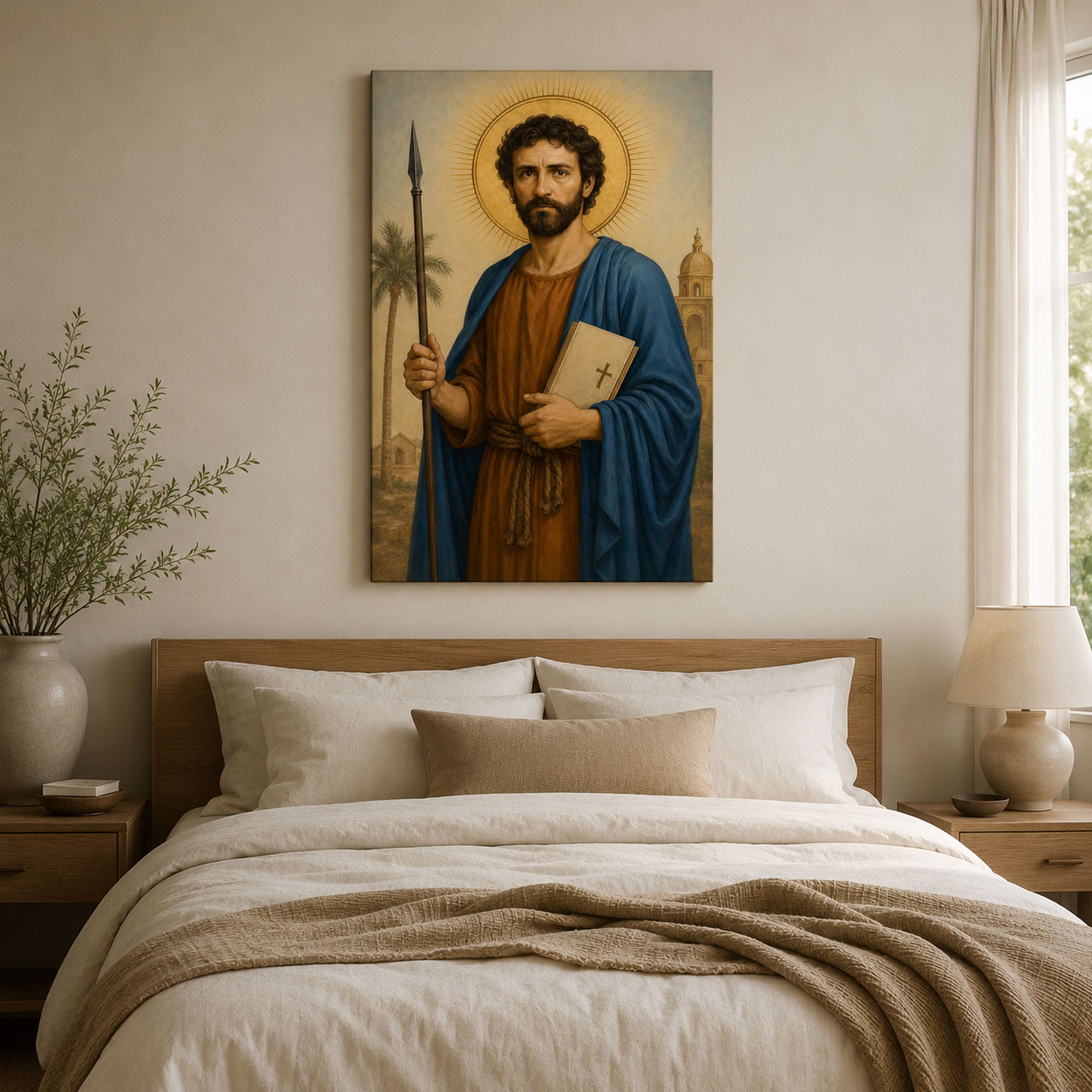 Saint Thomas Apostle Canvas Print, Catholic Apostle Wall Art, Faith Home Decor Gift