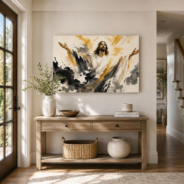 Jesus with Open Arms Canvas Print, Come to Me Christian Wall Decor, Faith and Hope Gift