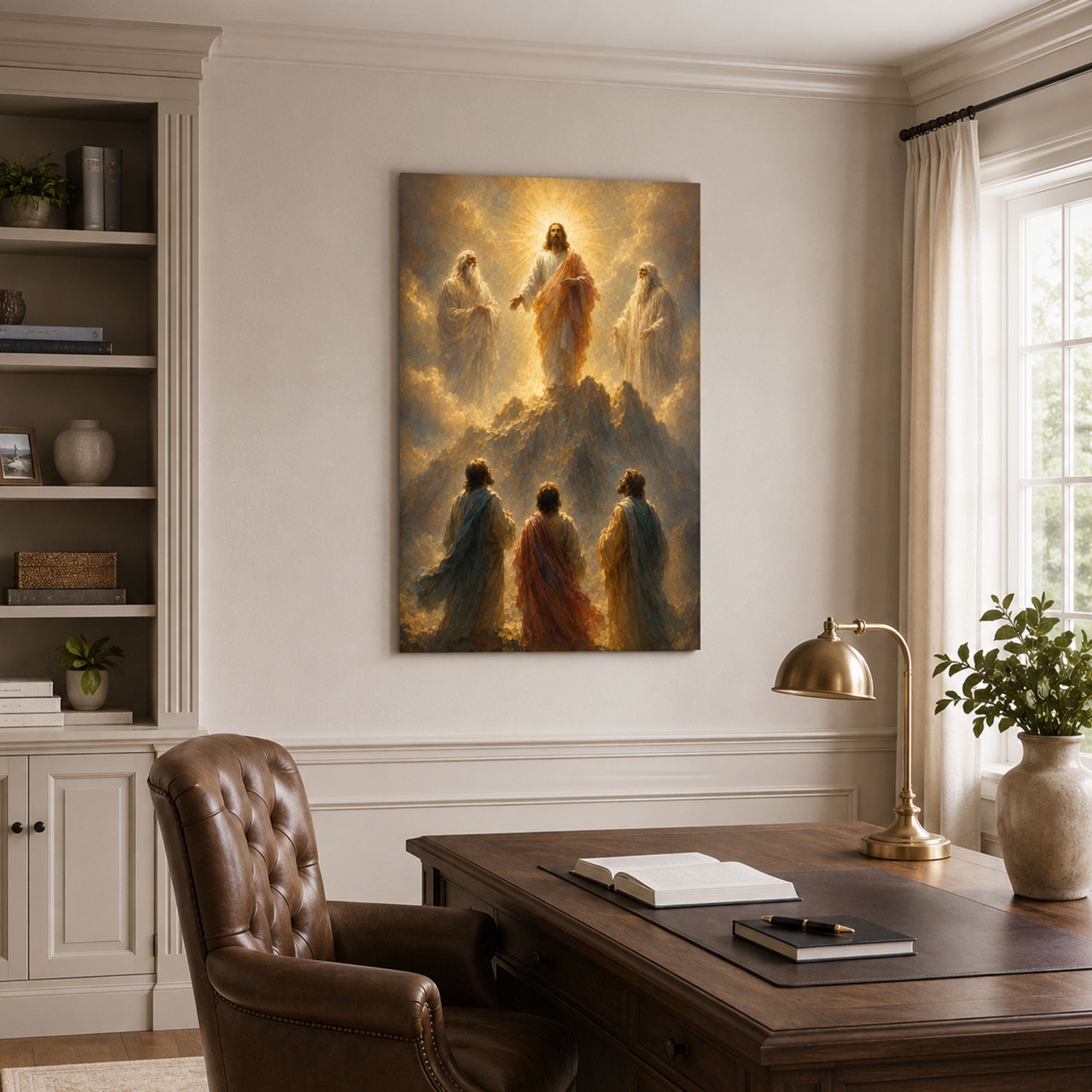 Jesus Transfigured Above the Disciples Canvas Print, Christian Home Decor