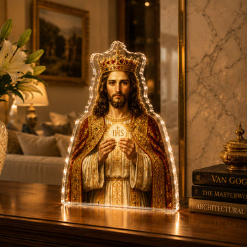 Christ the King Eucharist Acrylic Plaque, Catholic Communion Table Decor, 2D Flat Christian Gift