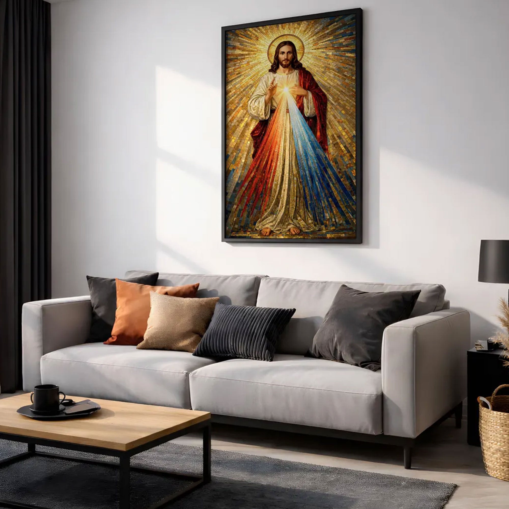 Divine Mercy Wall Art Jesus Mosaic Christian Icon Religious Gift Prayer Room Home Decor