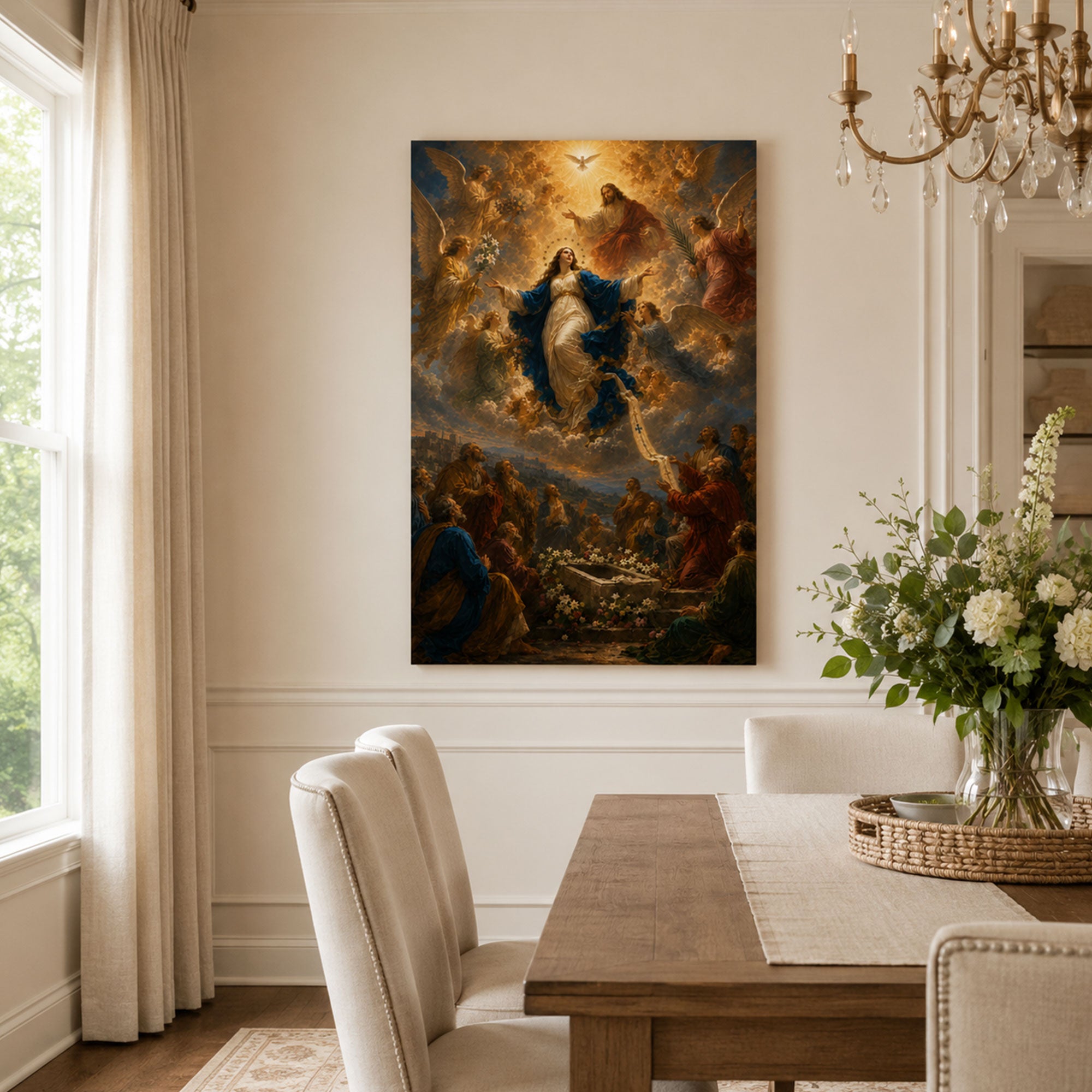 Assumption of Virgin Mary Canvas Print, Catholic Home Decor