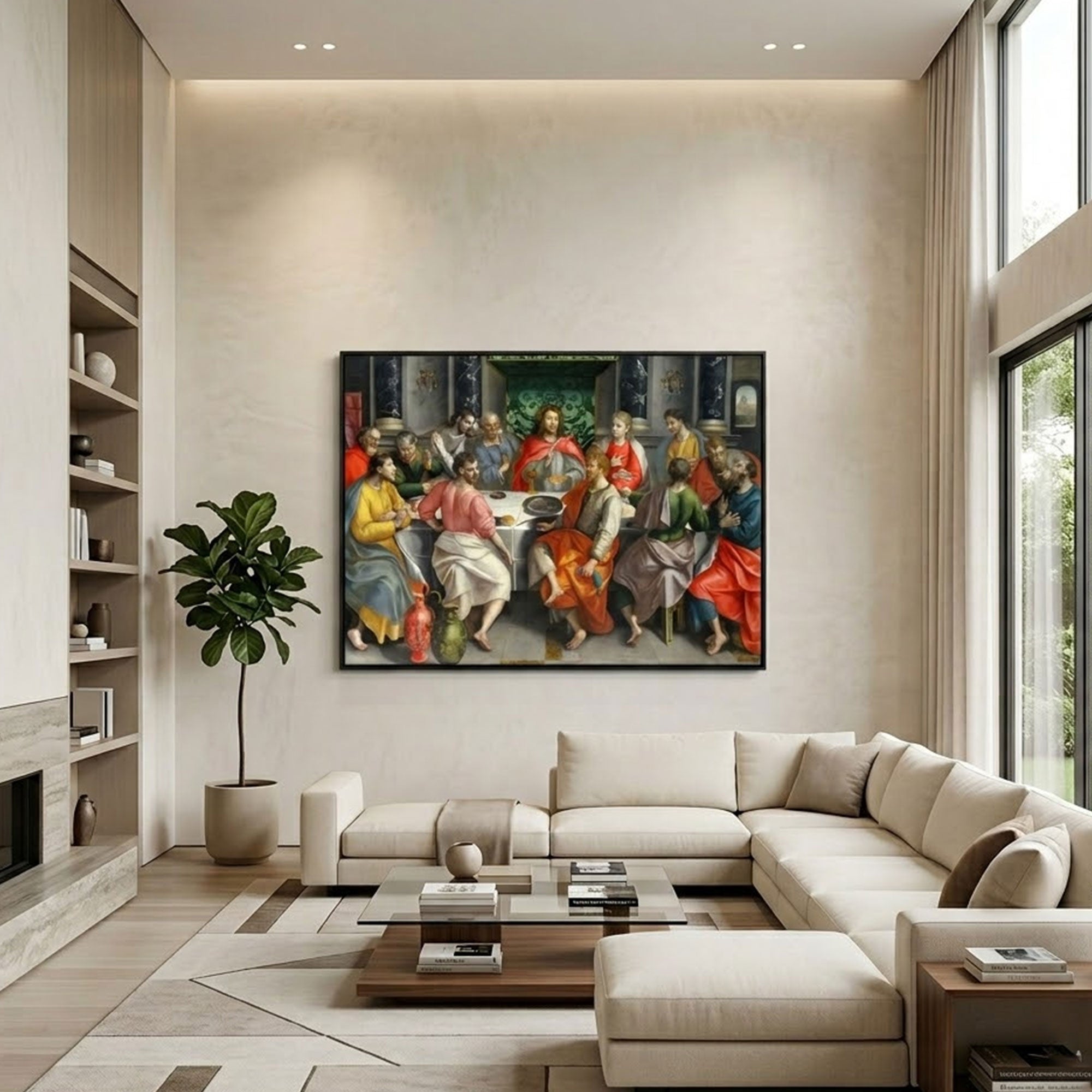 The Last Supper Canvas Print, Jesus and Twelve Disciples Wall Art, Renaissance Religious Painting, Christian Home Decor, Inspirational Faith Gift