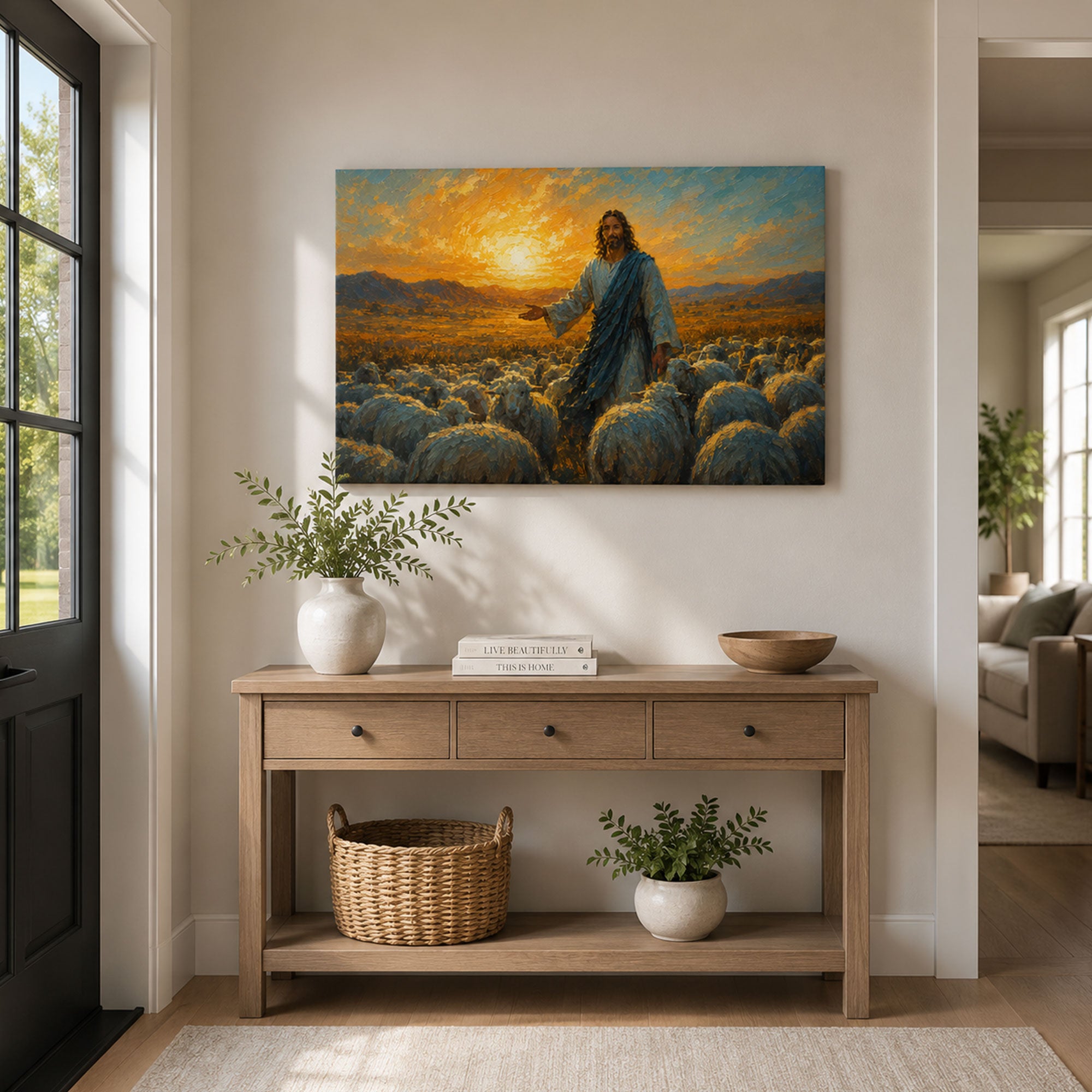 Jesus the Good Shepherd Canvas Print, John 10:11 Christian Wall Decor, Faith Gift