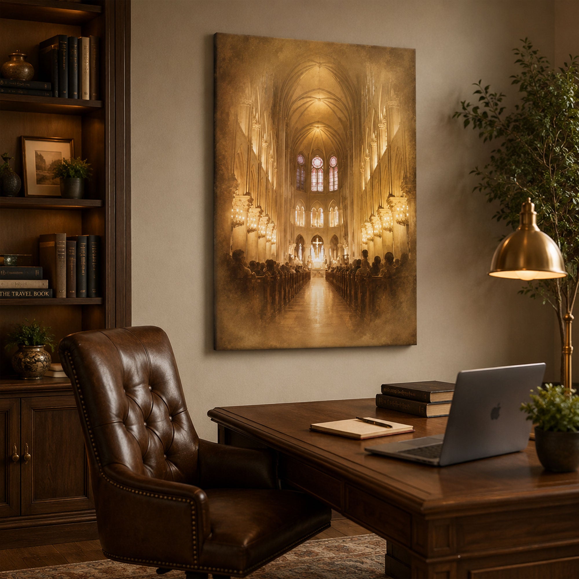 Catholic Cathedral Interior Canvas Print, Church Sanctuary Christian Wall Art, Faith Home Decor Gift