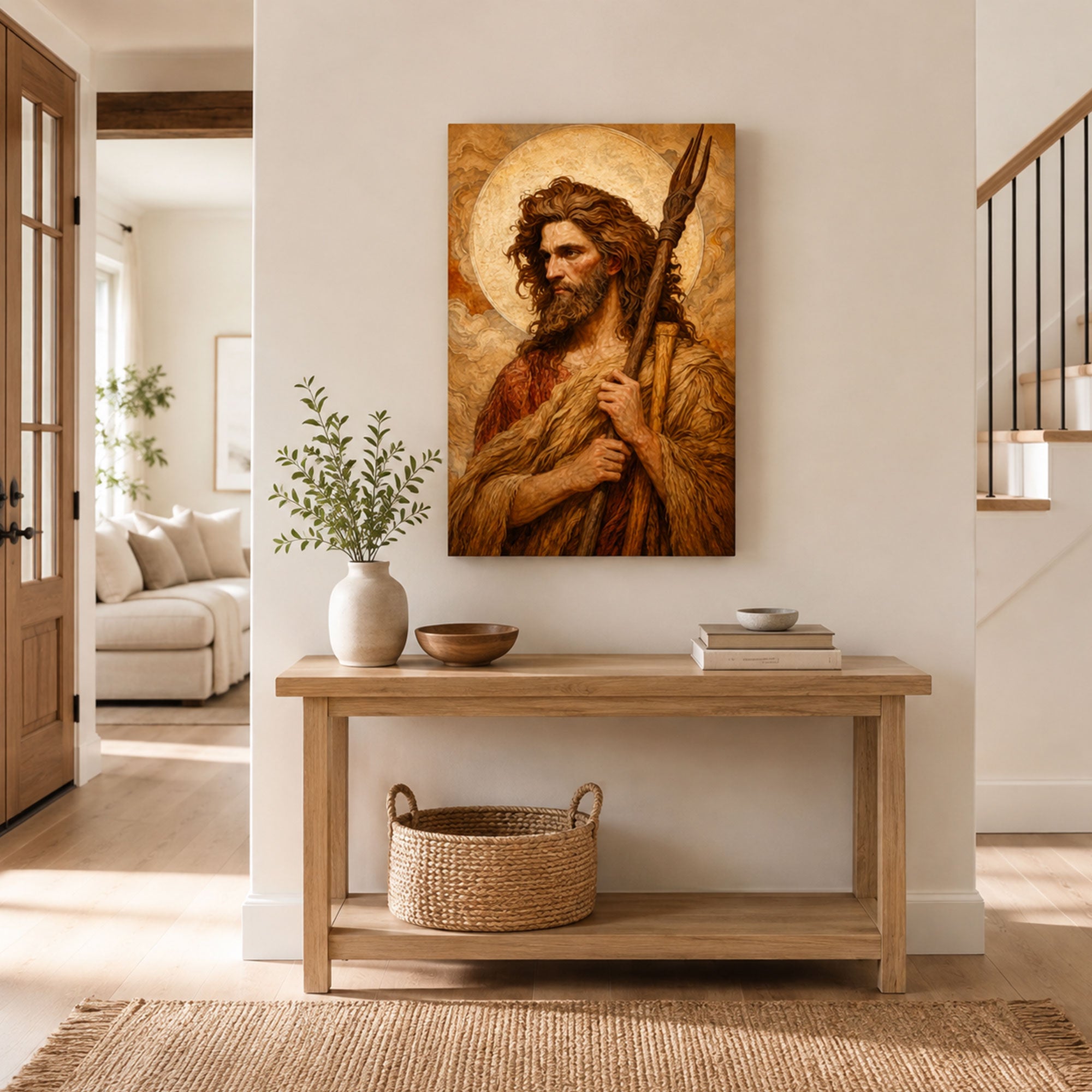 Saint John the Baptist Canvas Print, Catholic Wall Decor, Christian Faith Gift