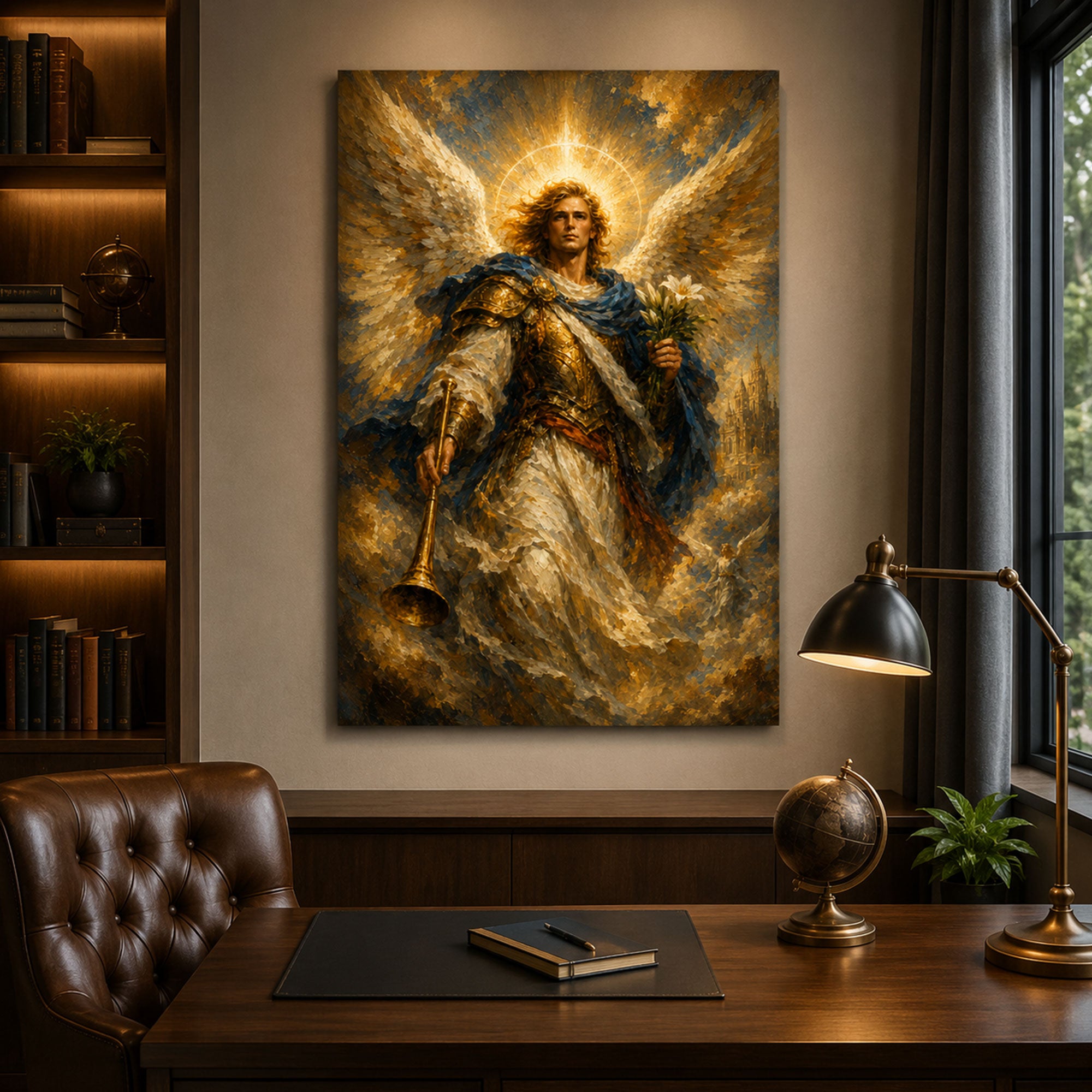 Archangel Gabriel Canvas Print, Christian Angel Wall Art, Faith Home Decor