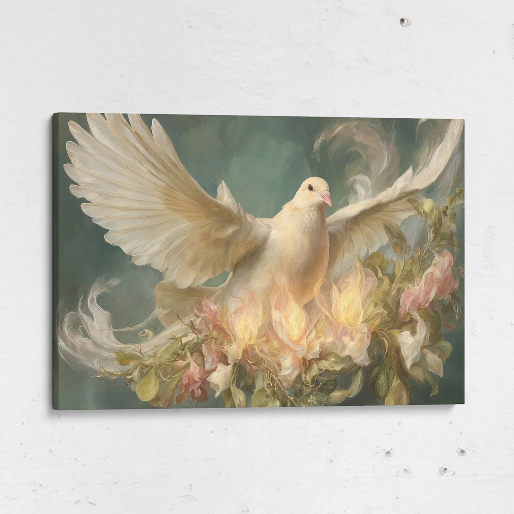 Dove Canvas Print, Holy Spirit Catholic Wall Art, Symbol of Peace and Divine Presence, Christian Home Decor, Confirmation Faith Gift