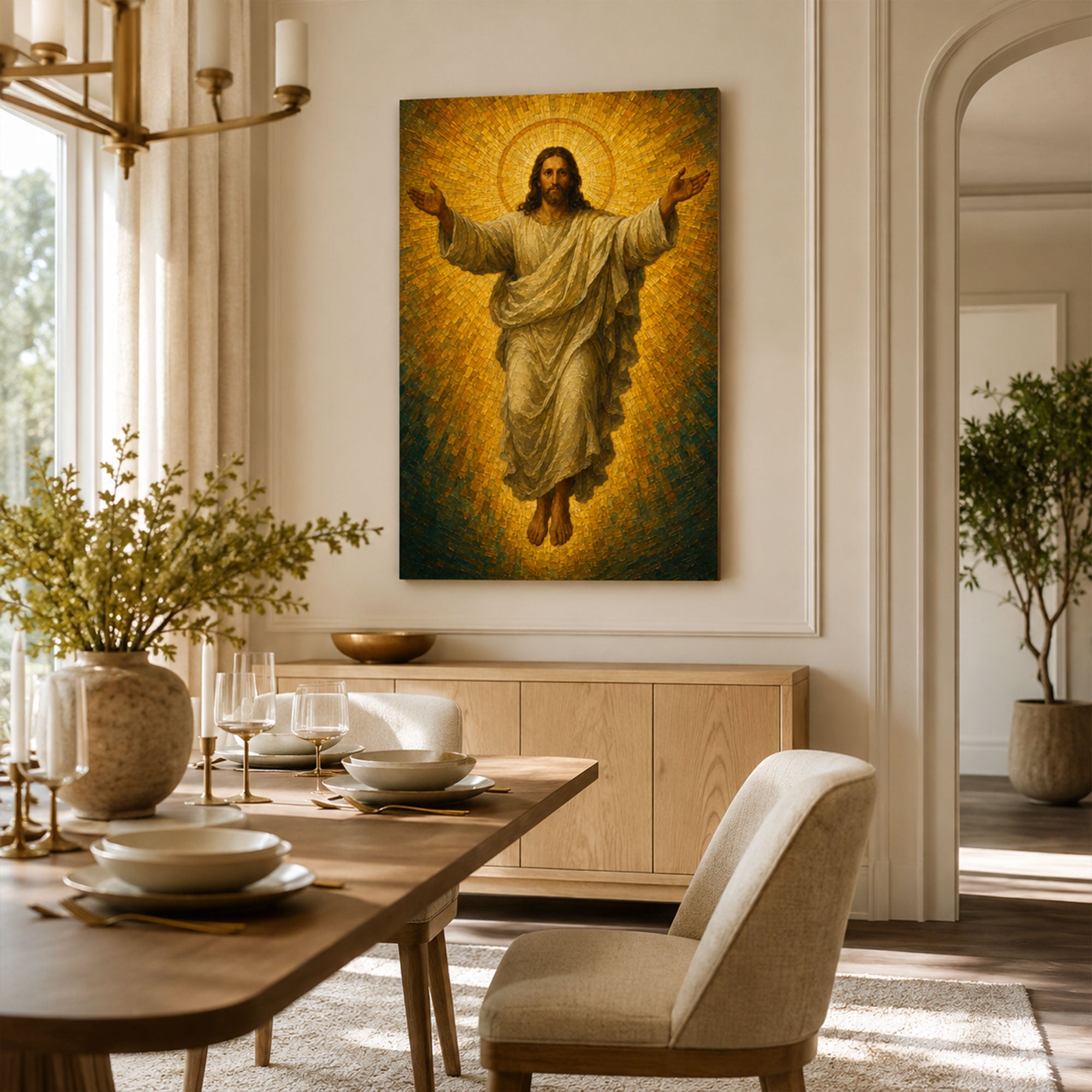 Ascension of Jesus Christ Canvas Print, Risen Lord in Heavenly Glory, Christian Wall Decor, Faith Gift