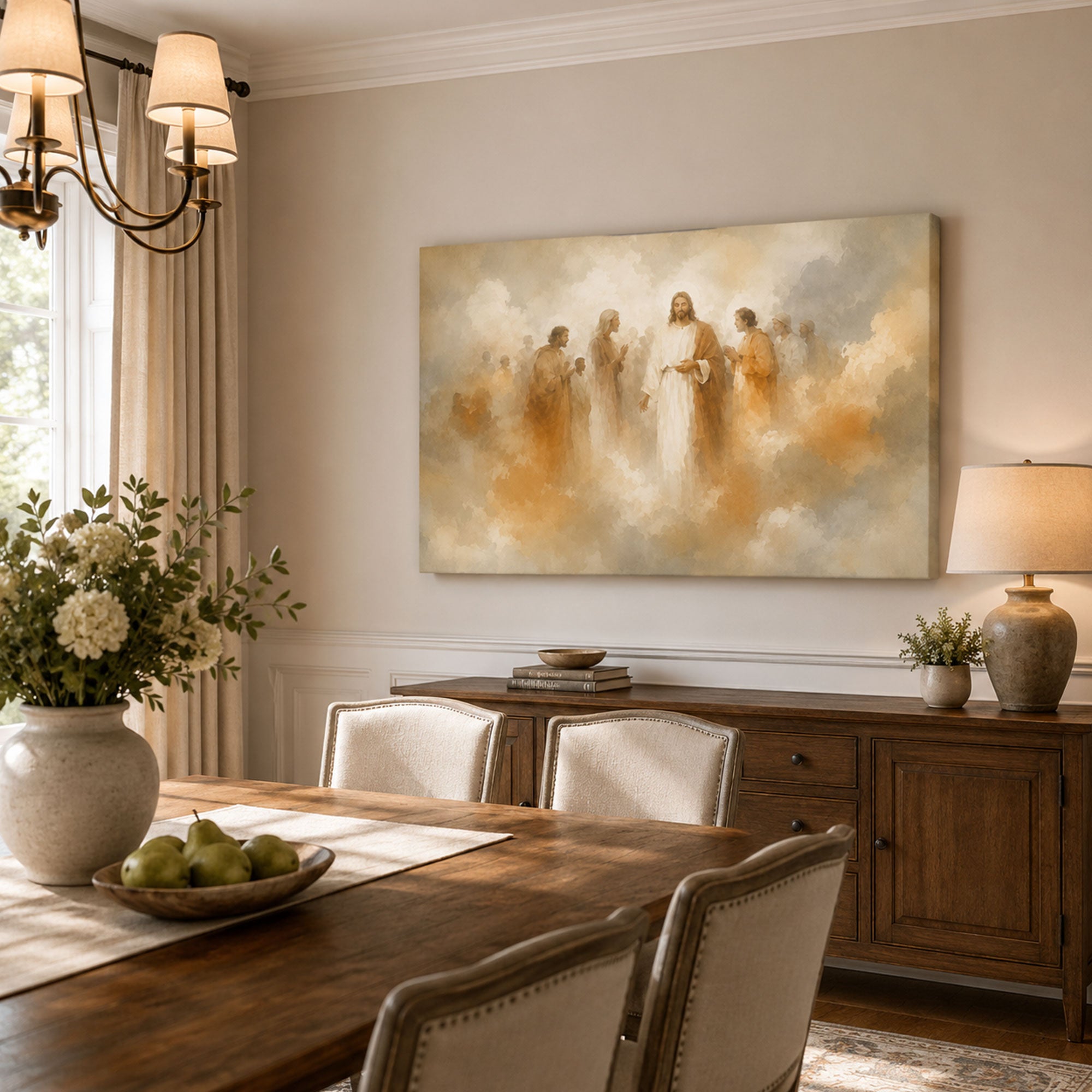 Transfiguration of Jesus Canvas Print, Biblical Christian Wall Art, Light of Christ Faith Home Decor Gift
