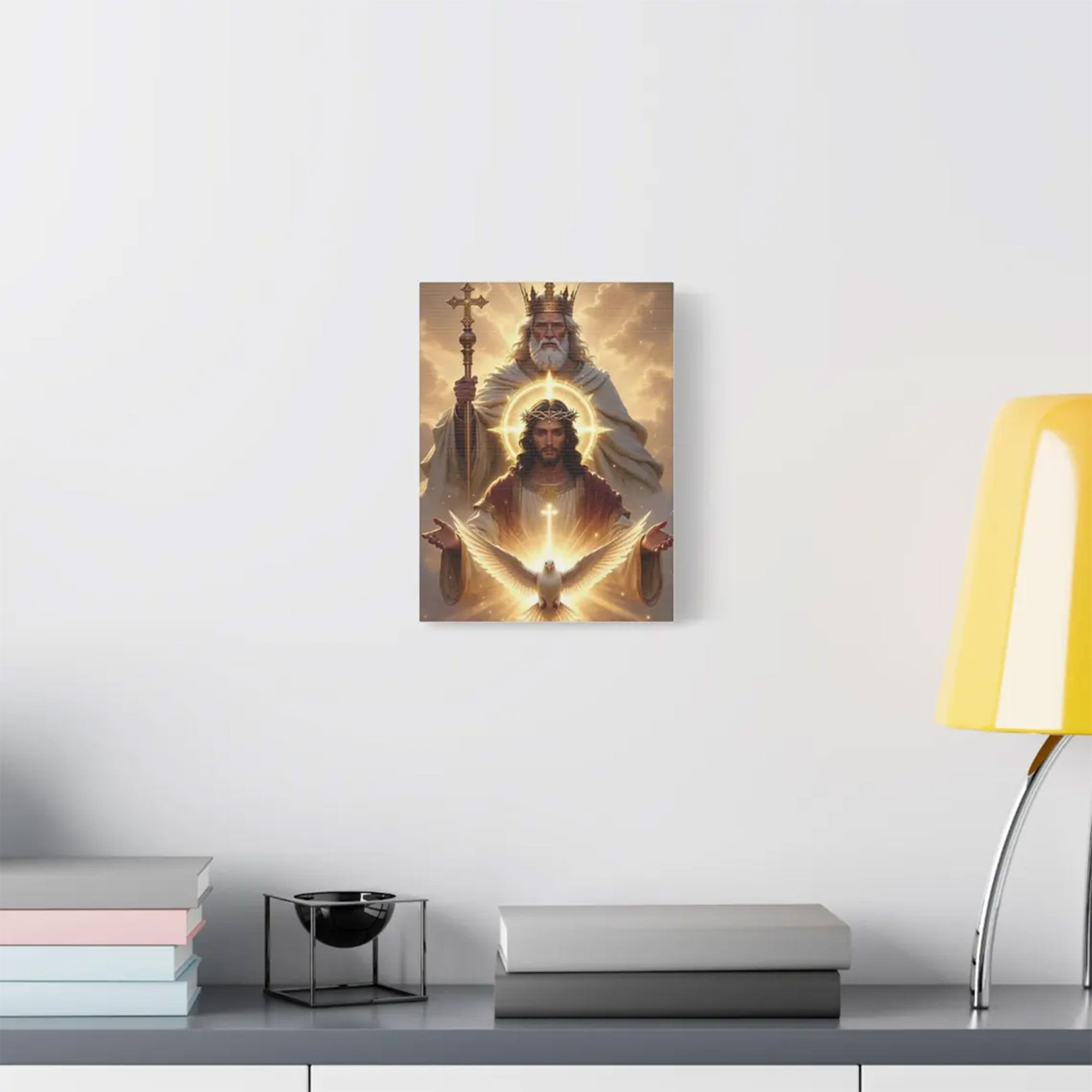 Holy Trinity Canvas Print, Christian Wall Art, God the Father Son and Holy Spirit Decor, Faith Home Decor