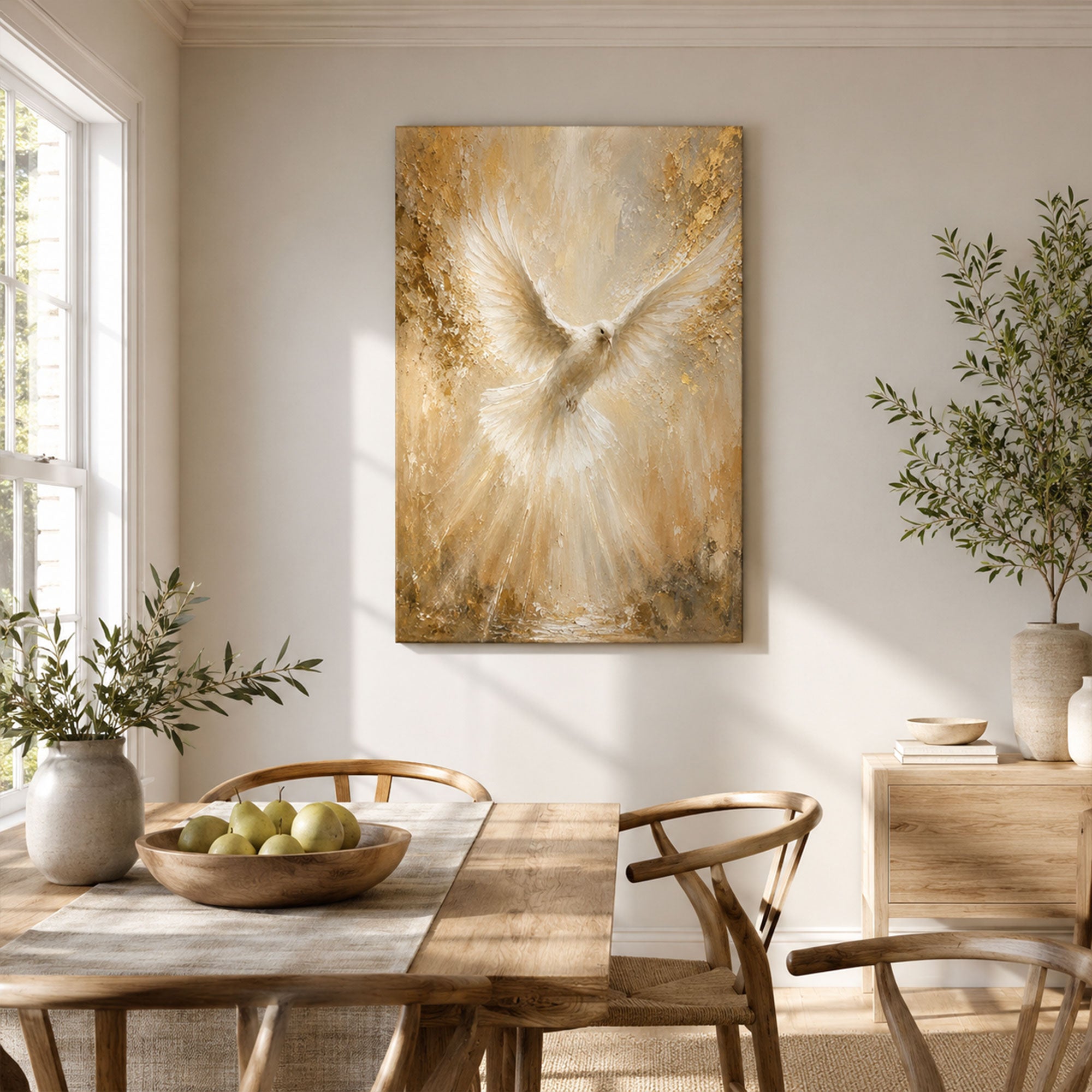 Holy Spirit Dove Canvas Print, Christian Wall Decor, Baptism Confirmation Faith Gift