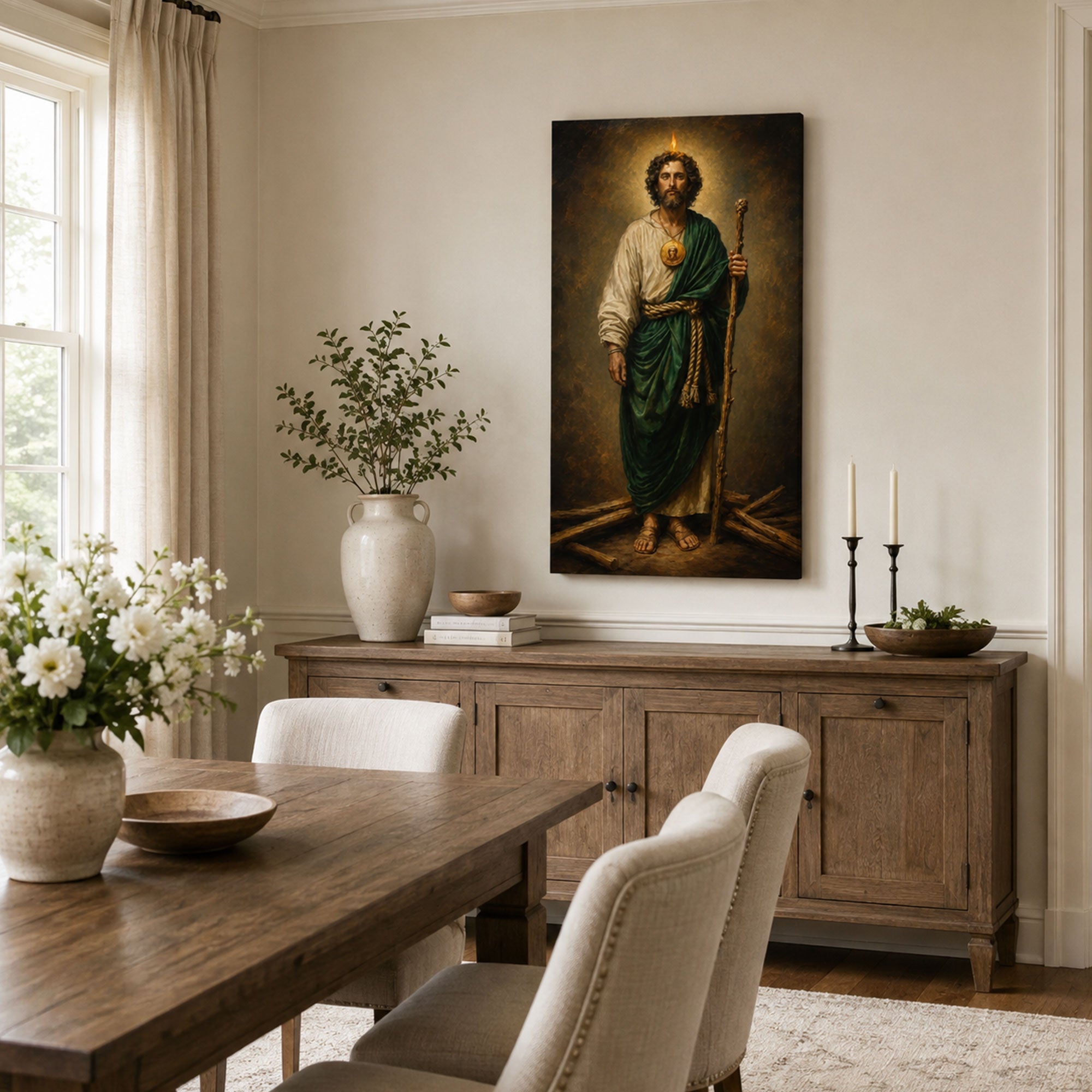Saint Jude Thaddeus Canvas Print, Patron Saint of Hope Catholic Wall Decor, Faith Gift