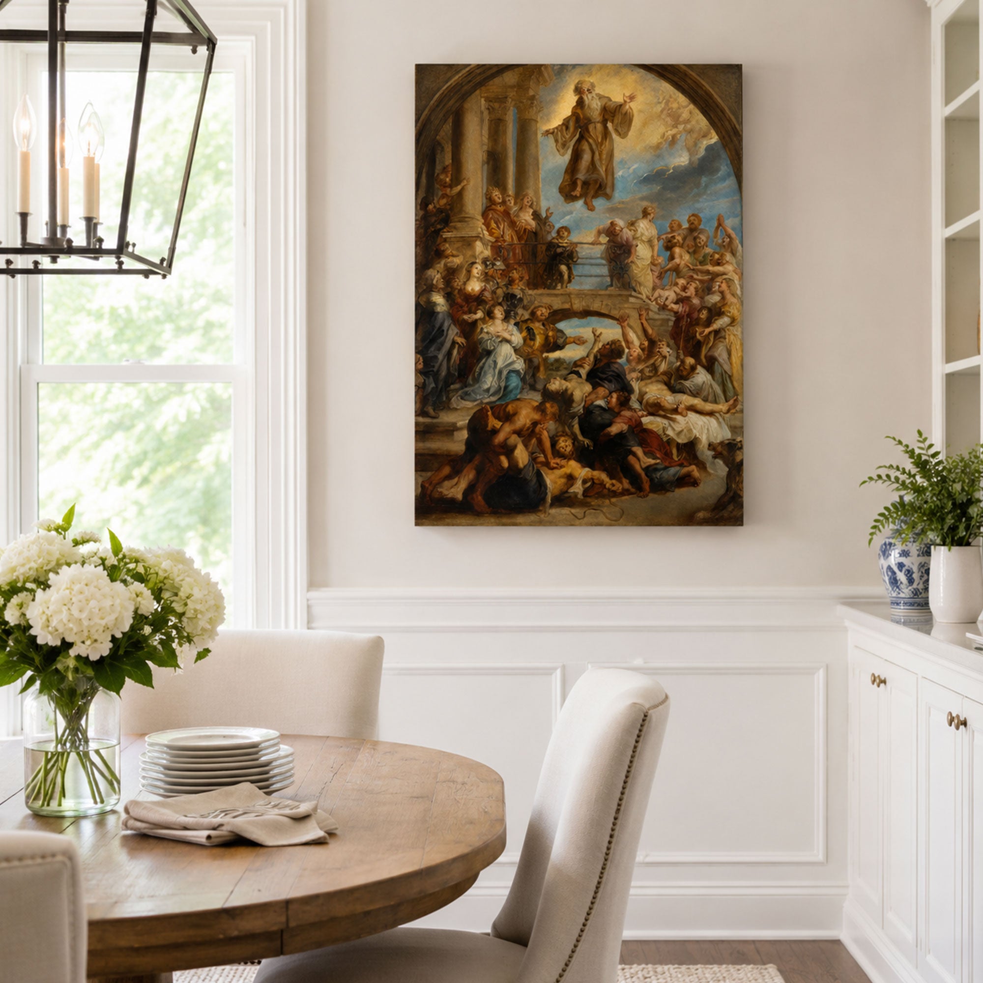 The Miracles of Saint Francis of Paola Canvas Print, Rubens Inspired Baroque Catholic Art