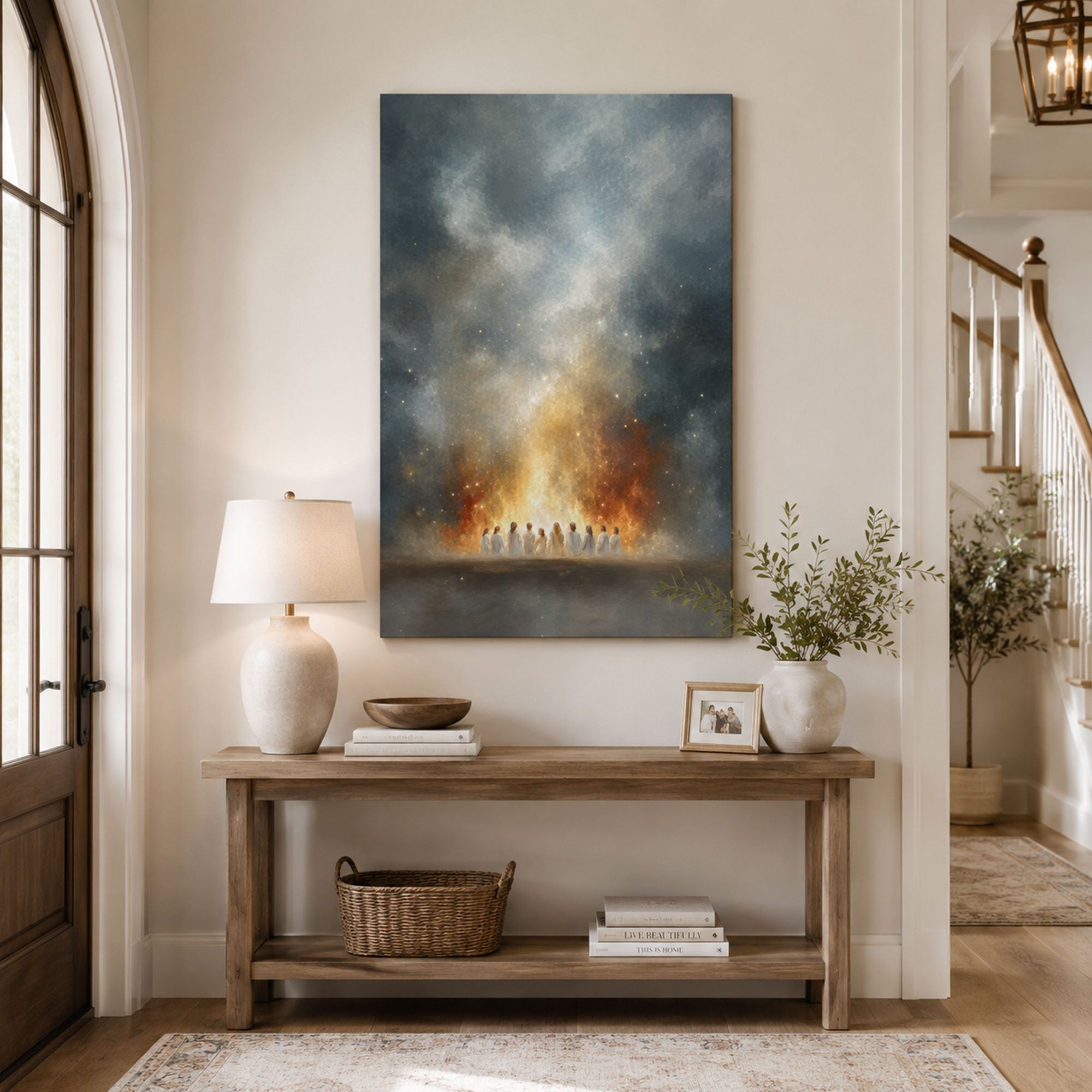 Pentecost Holy Spirit Fire Canvas Print, Christian Faith Decor
